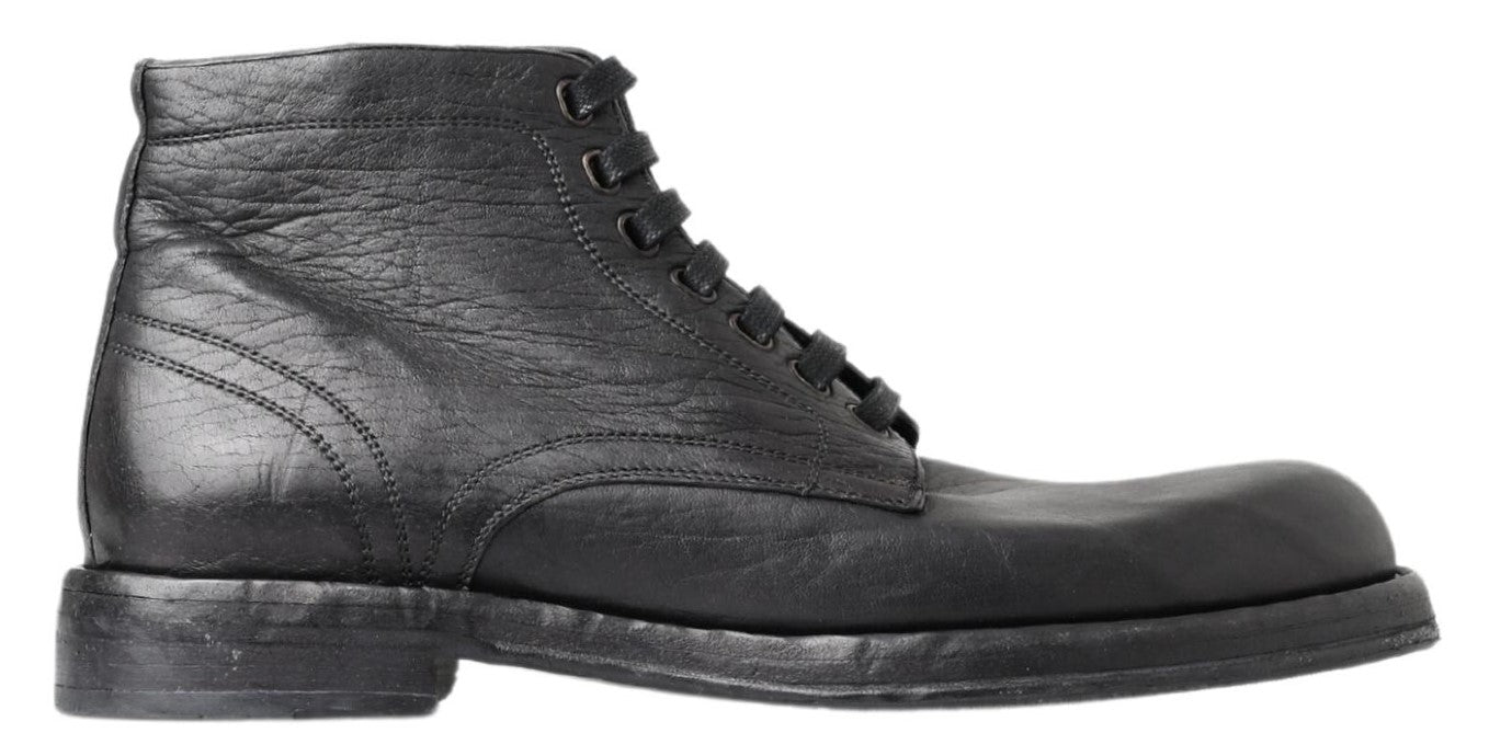 Dolce & Gabbana Black Horse Leather Perugino Boots Dolce & Gabbana