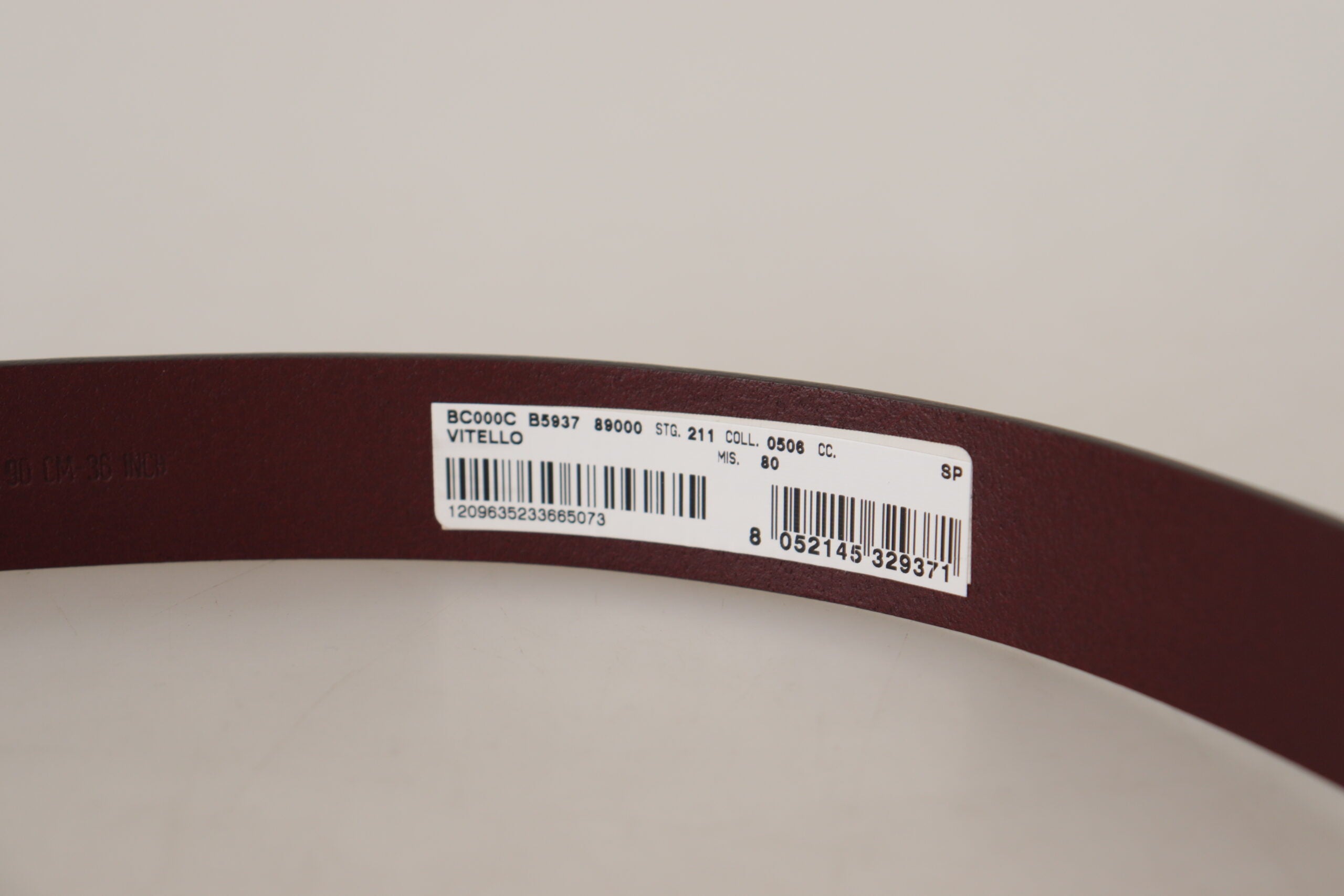 Dolce & Gabbana Maroon Calf Leather Silver Tone Metal Buckle Belt Dolce & Gabbana