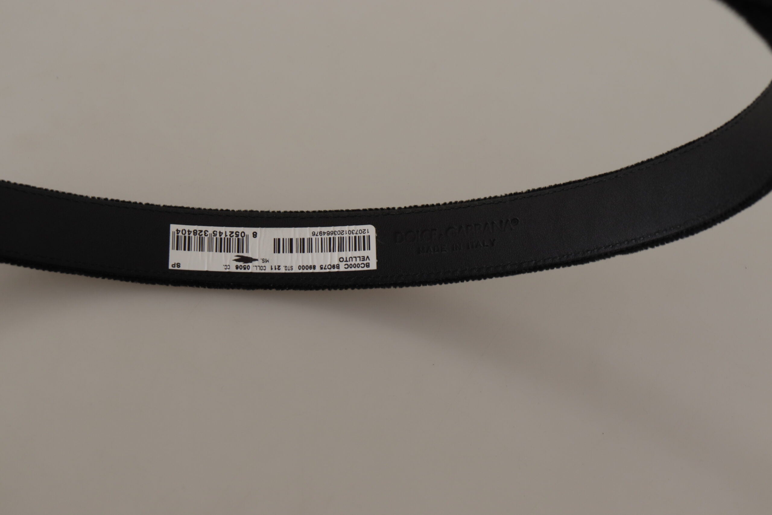 Dolce & Gabbana Black Velvet Leather Gold Tone Metal Buckle Belt Dolce & Gabbana