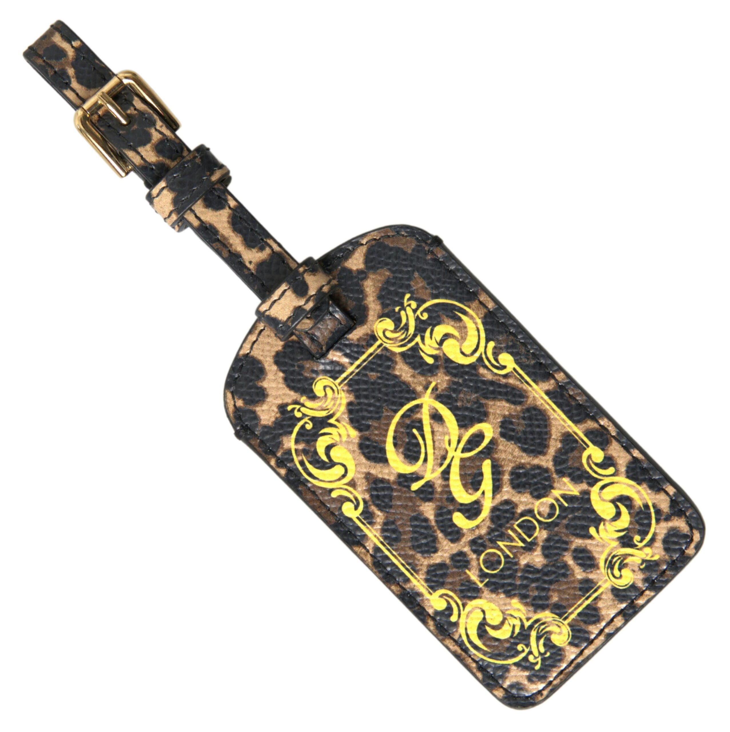 Dolce & Gabbana Multicolor Leopard Dauphine Leather DG Logo Luggage Tag Dolce & Gabbana