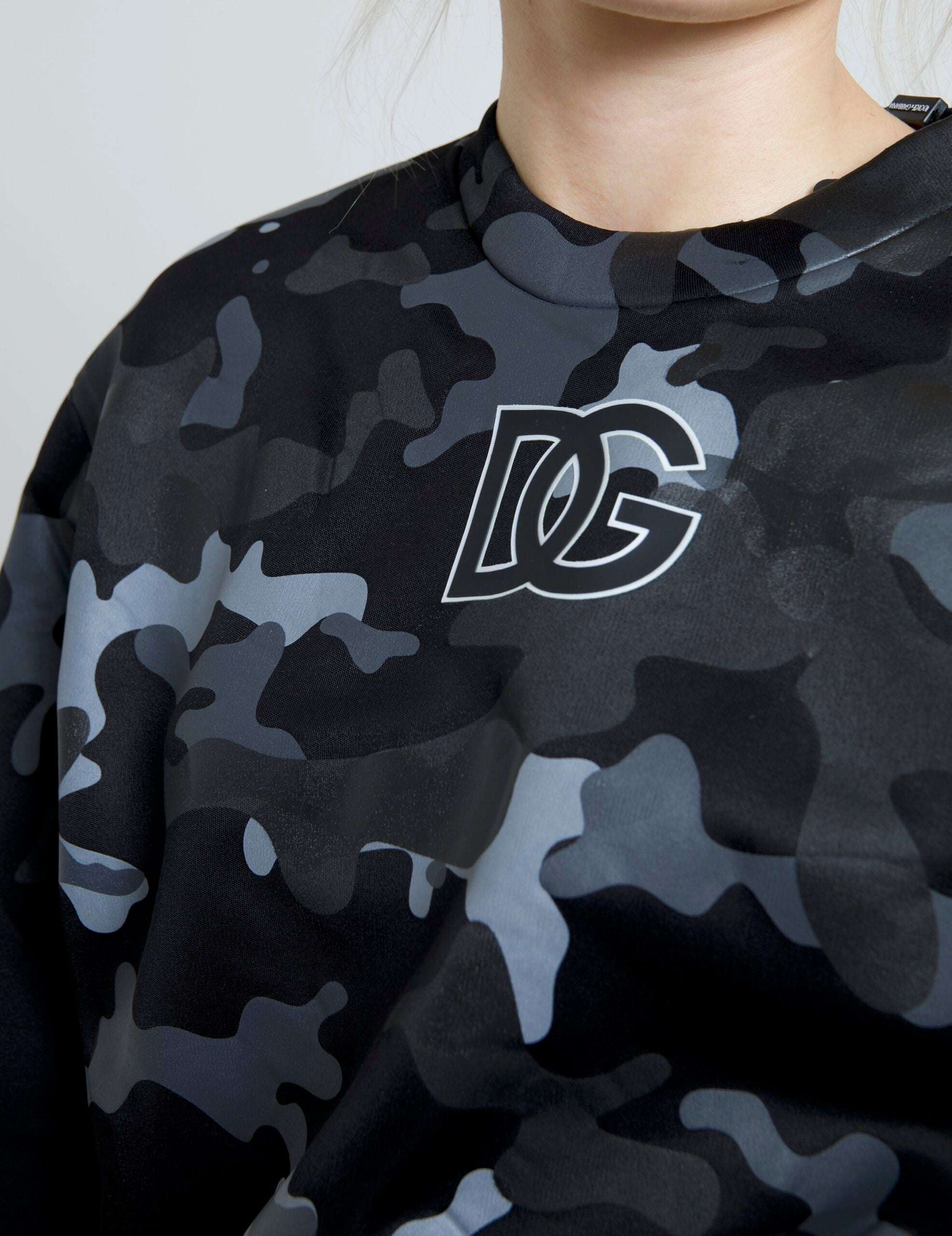 Dolce & Gabbana Black Camouflage Round Neck Sweatshirt Sweater Dolce & Gabbana