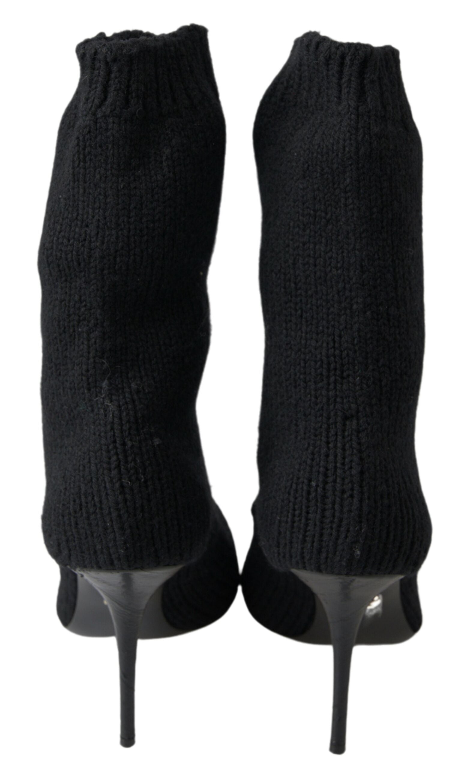 Dolce & Gabbana Black Stiletto Heel Mid Calf Women Boot Shoes Dolce & Gabbana