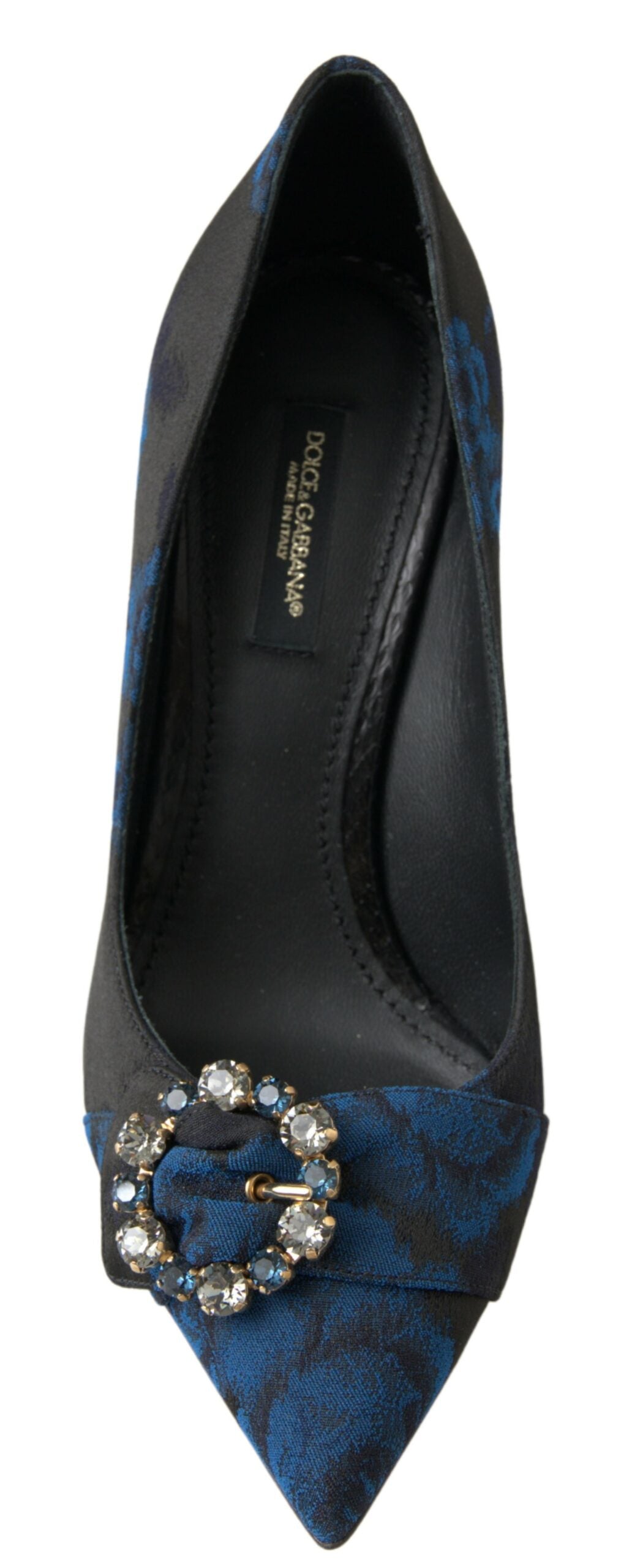 Dolce & Gabbana Blue Floral Ayers Crystal Pumps Shoes Dolce & Gabbana