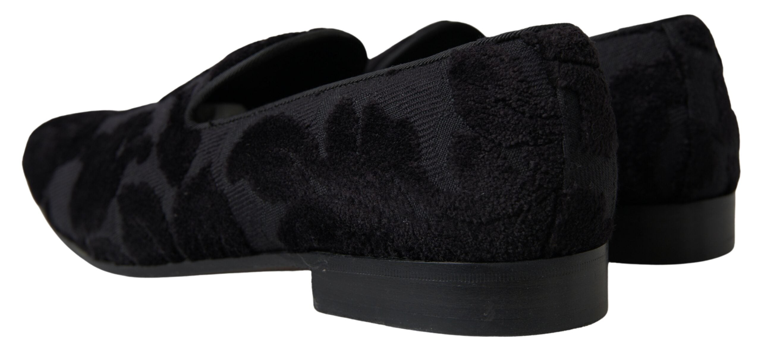 Dolce & Gabbana Black Brocade Loafers Formal Shoes Dolce & Gabbana