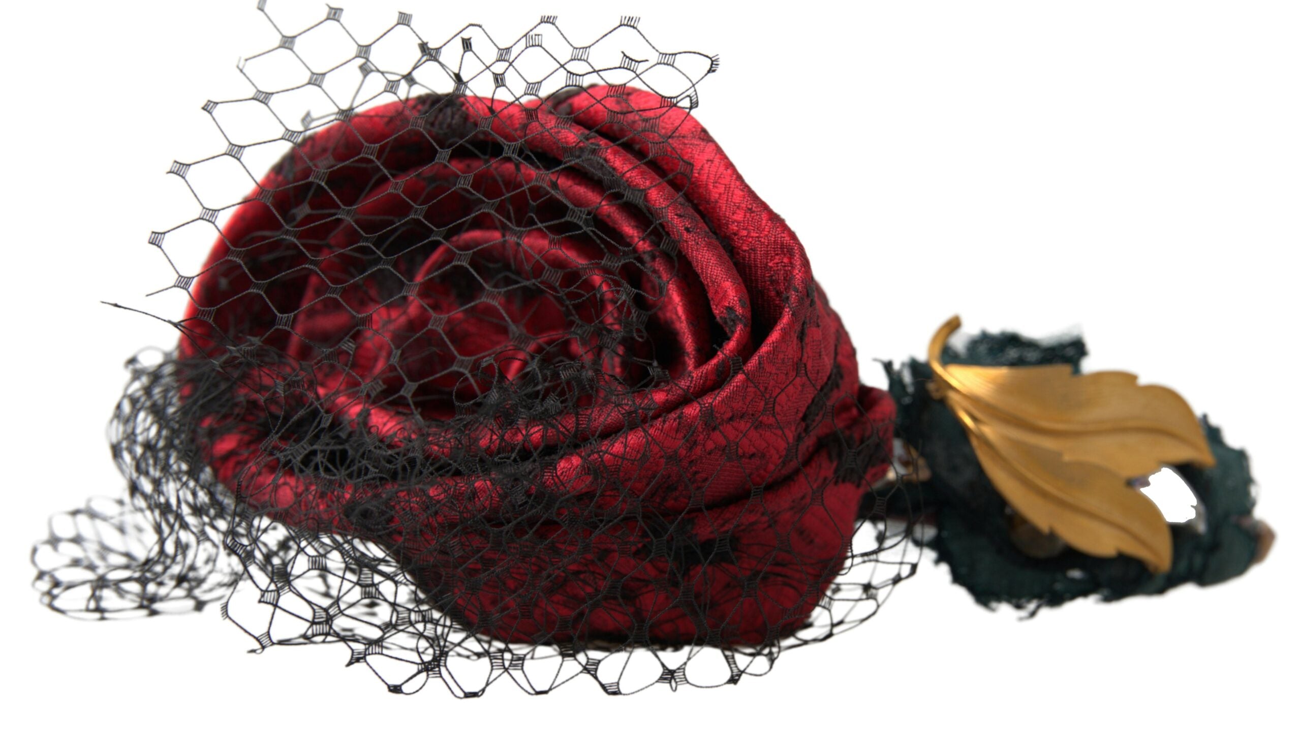Dolce & Gabbana Red with multicolor Rose Silk Crystal Netted Logo Diadem Headband Dolce & Gabbana