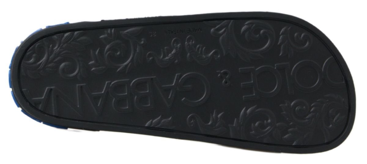 Dolce & Gabbana Black Slides Sandals Beach Saint Barth Shoes Dolce & Gabbana