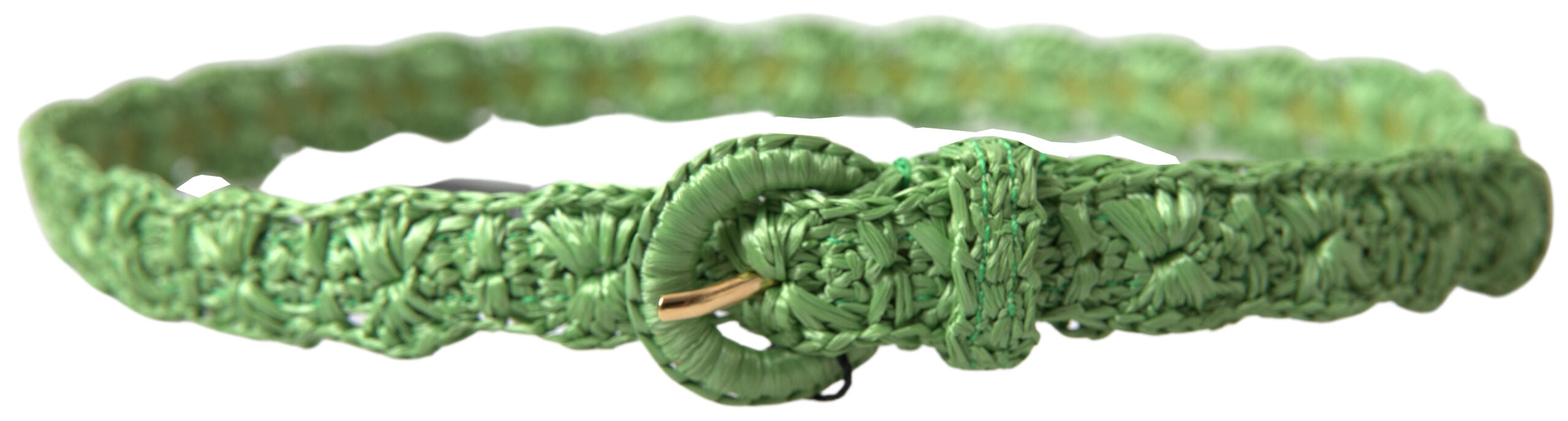 Dolce & Gabbana Green Viscose Weaved Skinny Waist Belt Dolce & Gabbana
