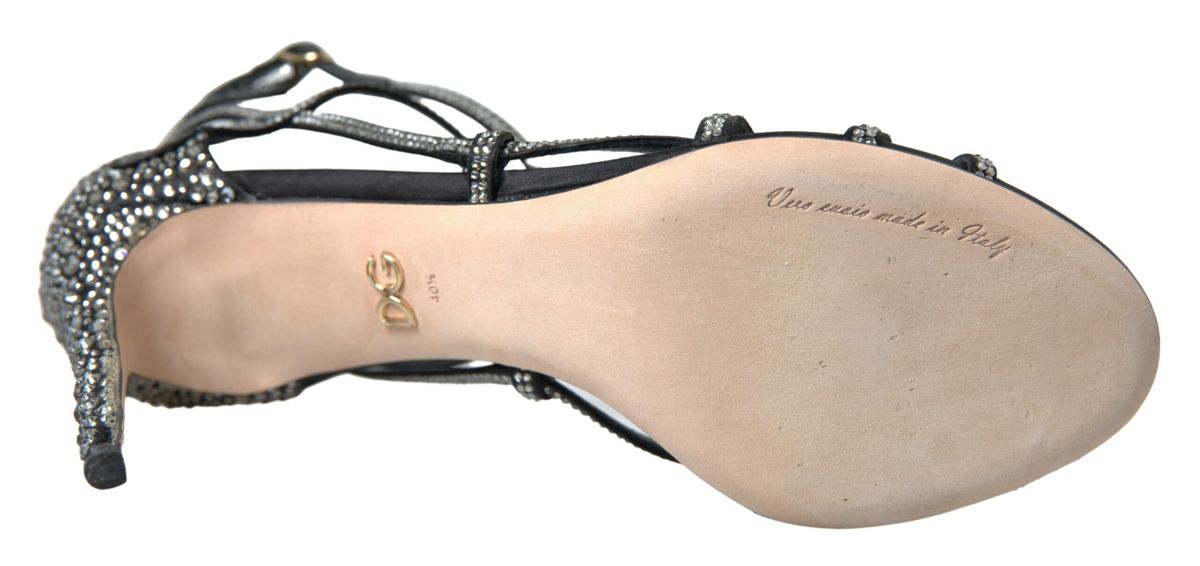 Dolce & Gabbana Rhinestone Stiletto Sandal Satin Shoes Dolce & Gabbana