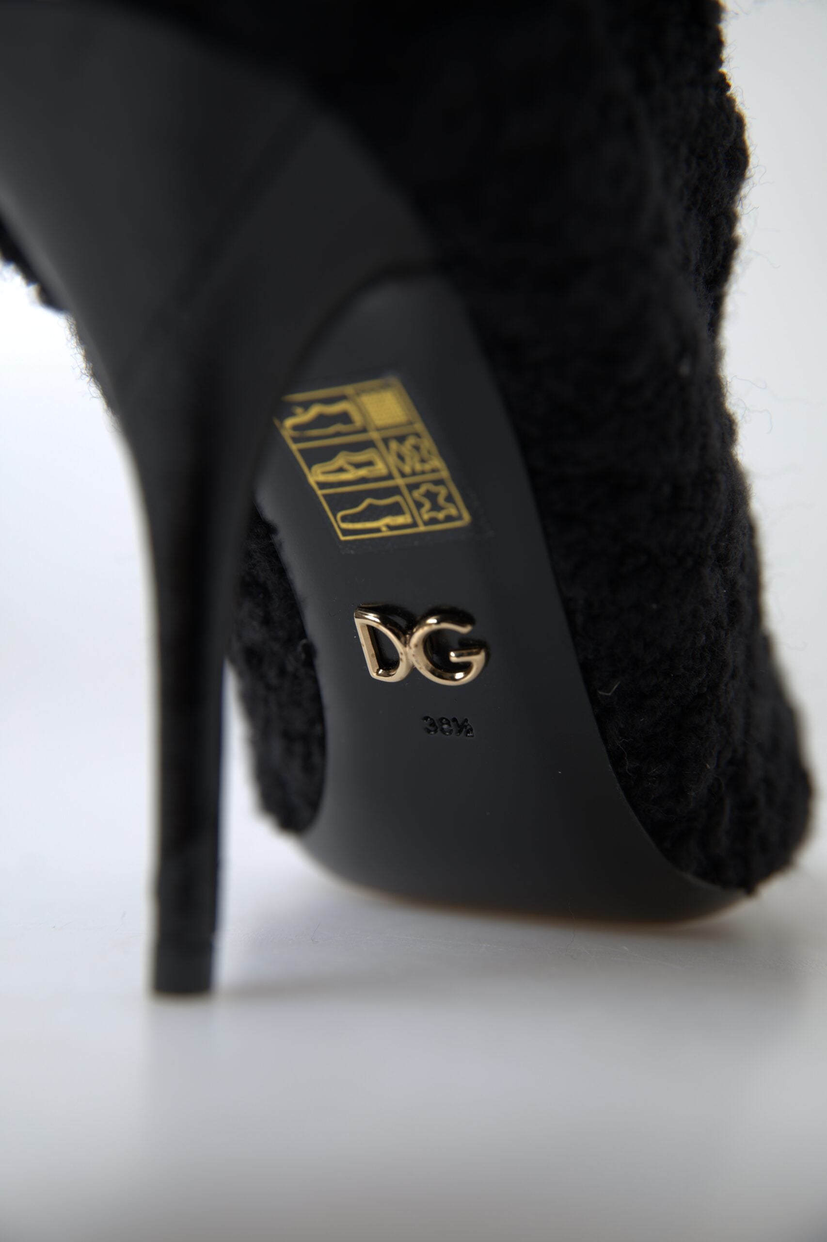 Dolce & Gabbana Black Stiletto Heels Mid Calf Boots Dolce & Gabbana