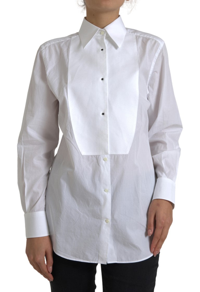 Dolce & Gabbana Cotton Collared Long Sleeves Shirt White Dolce & Gabbana