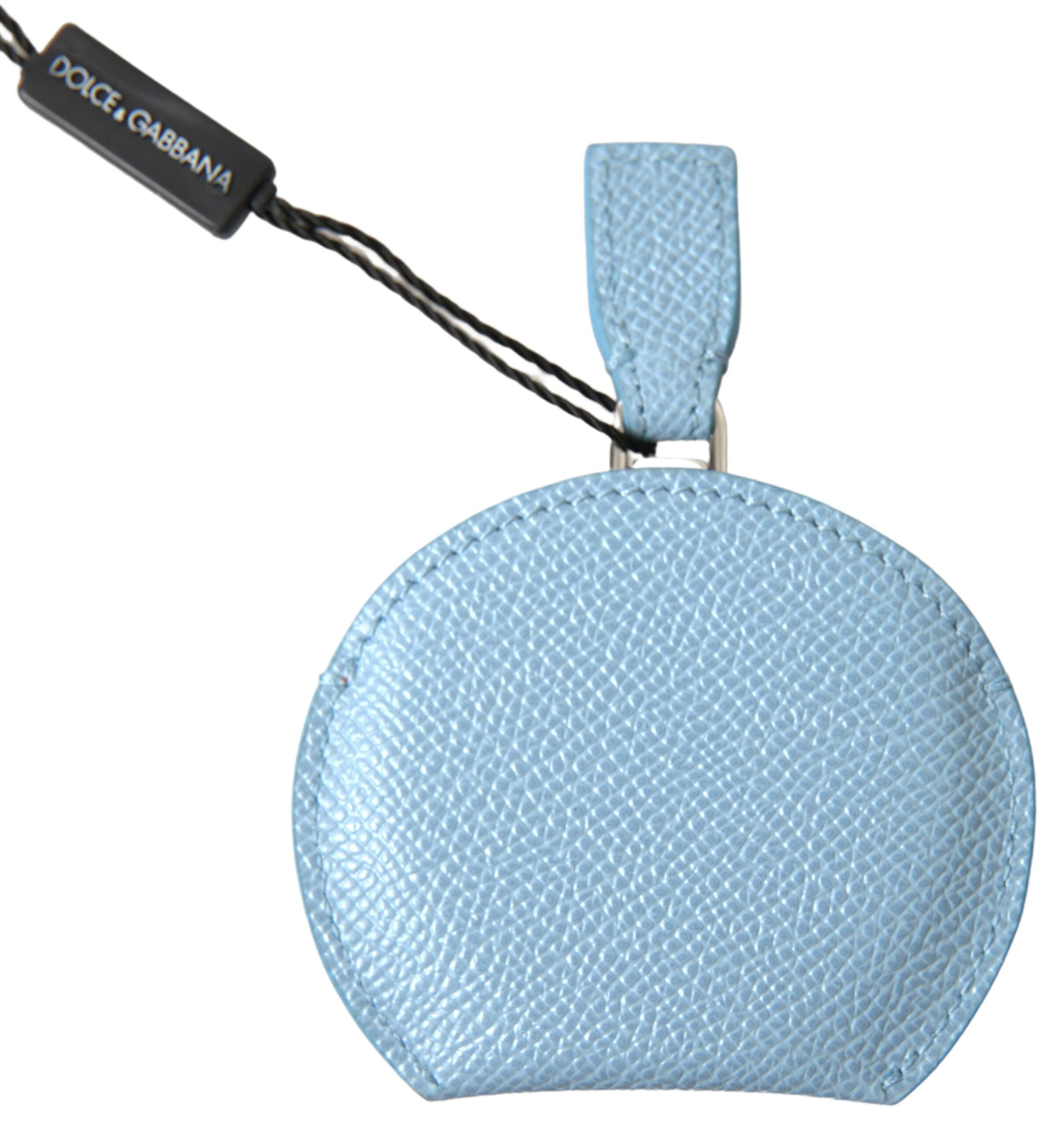 Dolce & Gabbana Light Blue Calfskin Leather Mirror Holder Dolce & Gabbana
