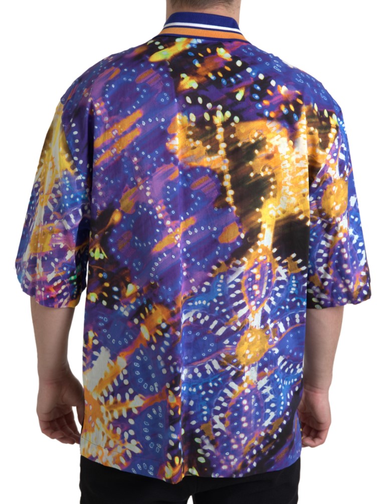 Dolce & Gabbana Luminaire Print Cotton Polo Top Men Shirt Dolce & Gabbana