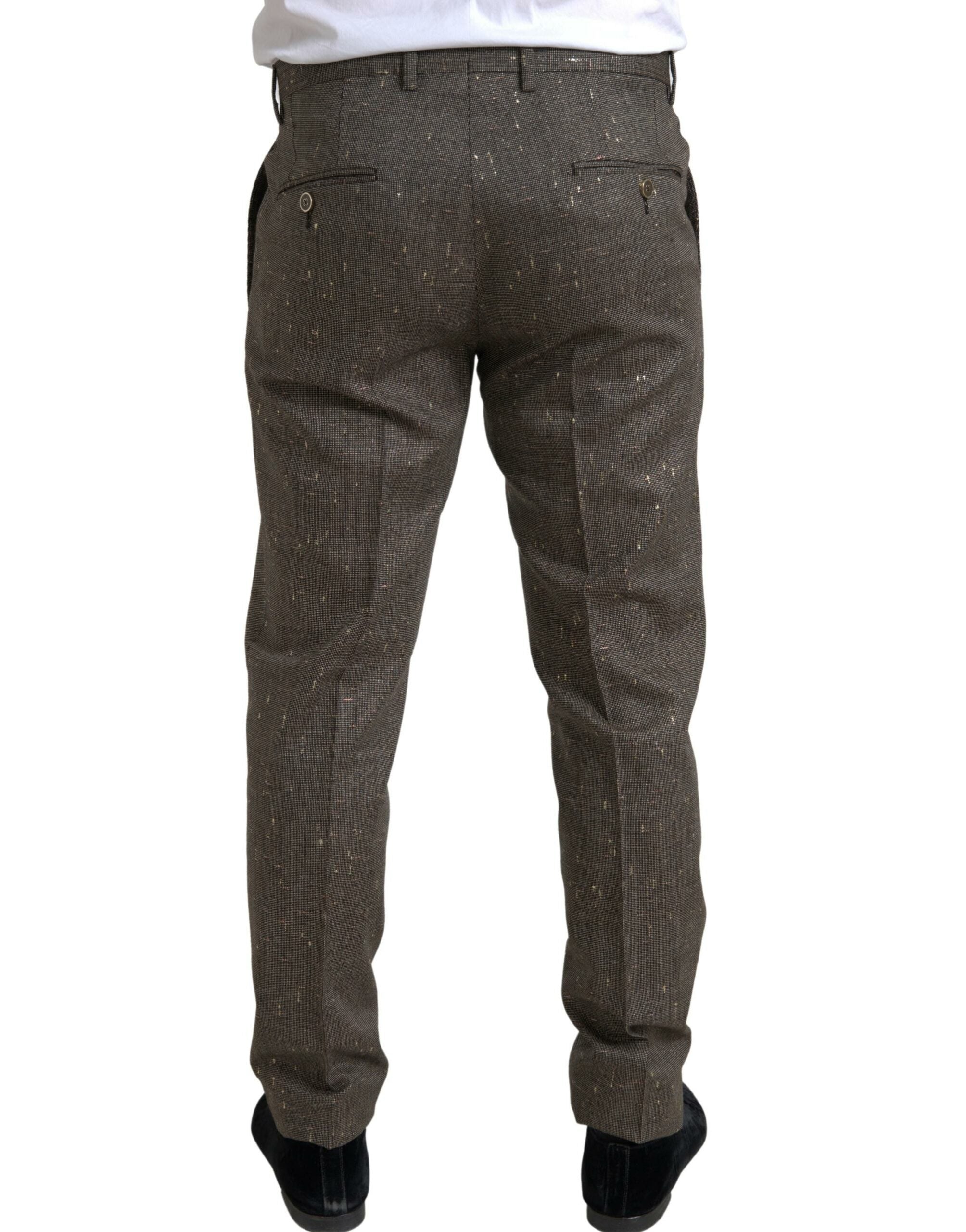 Dolce & Gabbana Brown Wool Dress Skinny Men Trouser Pants Dolce & Gabbana