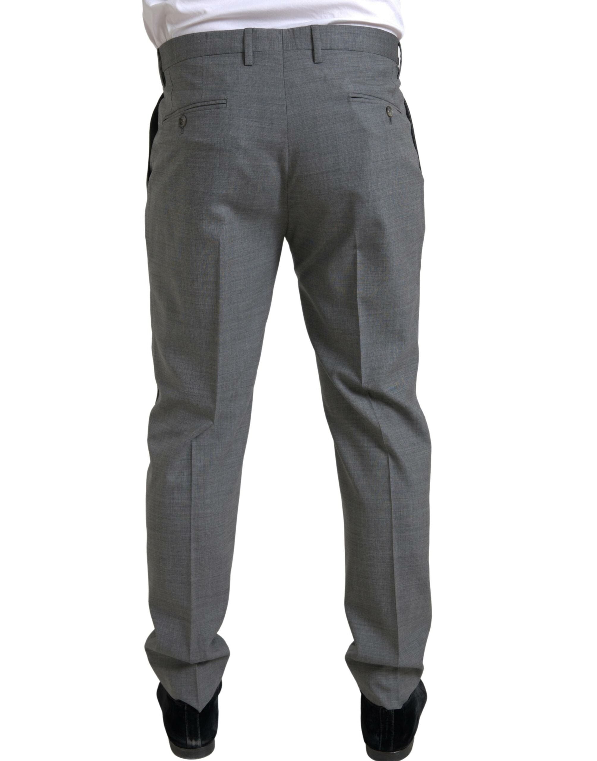 Dolce & Gabbana Gray Wool Chino Skinny Men Dress Trouser Pants Dolce & Gabbana