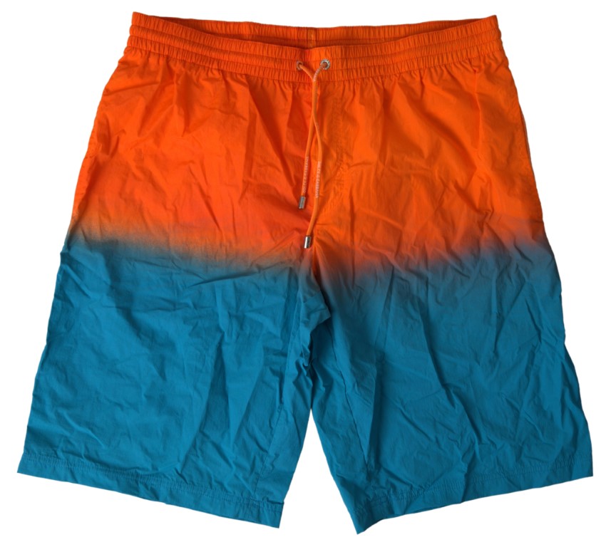 Dolce & Gabbana Orange Blue Gradient Beachwear Swimwear Shorts Dolce & Gabbana
