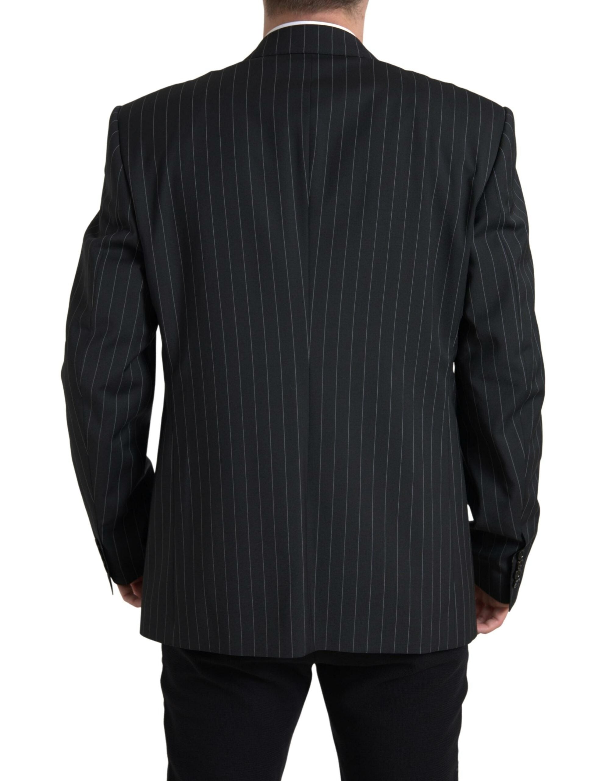 Dolce & Gabbana Black Stripe Single Breasted SICILIA Blazer Dolce & Gabbana
