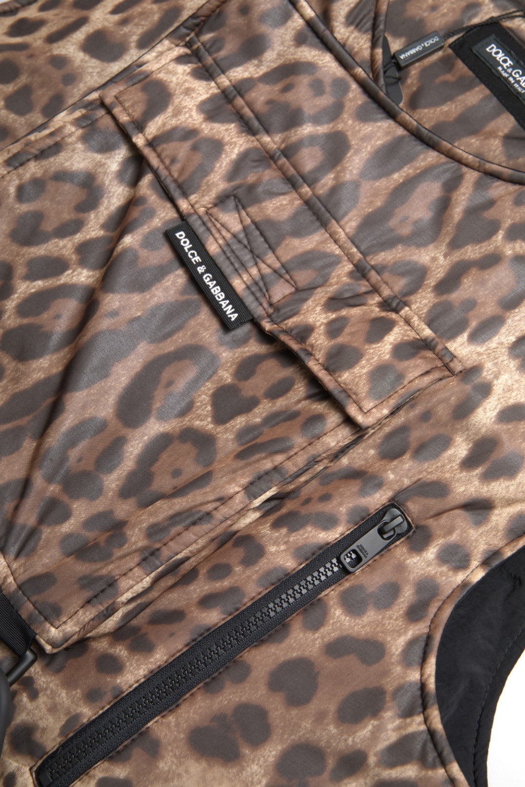 Dolce & Gabbana Brown Leopard Silk Sleeveless Sportswear Dolce & Gabbana