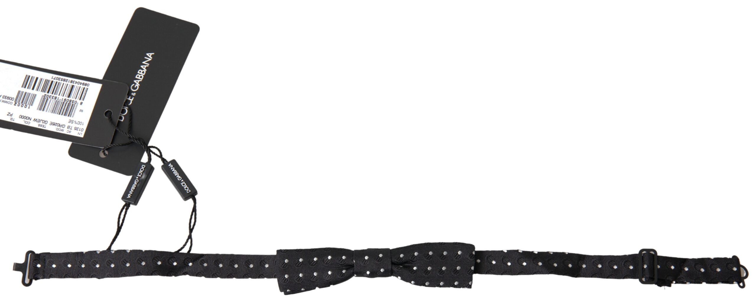 Dolce & Gabbana Black Polka Dot Silk Adjustable Men Neck Papillon Bow Tie Dolce & Gabbana