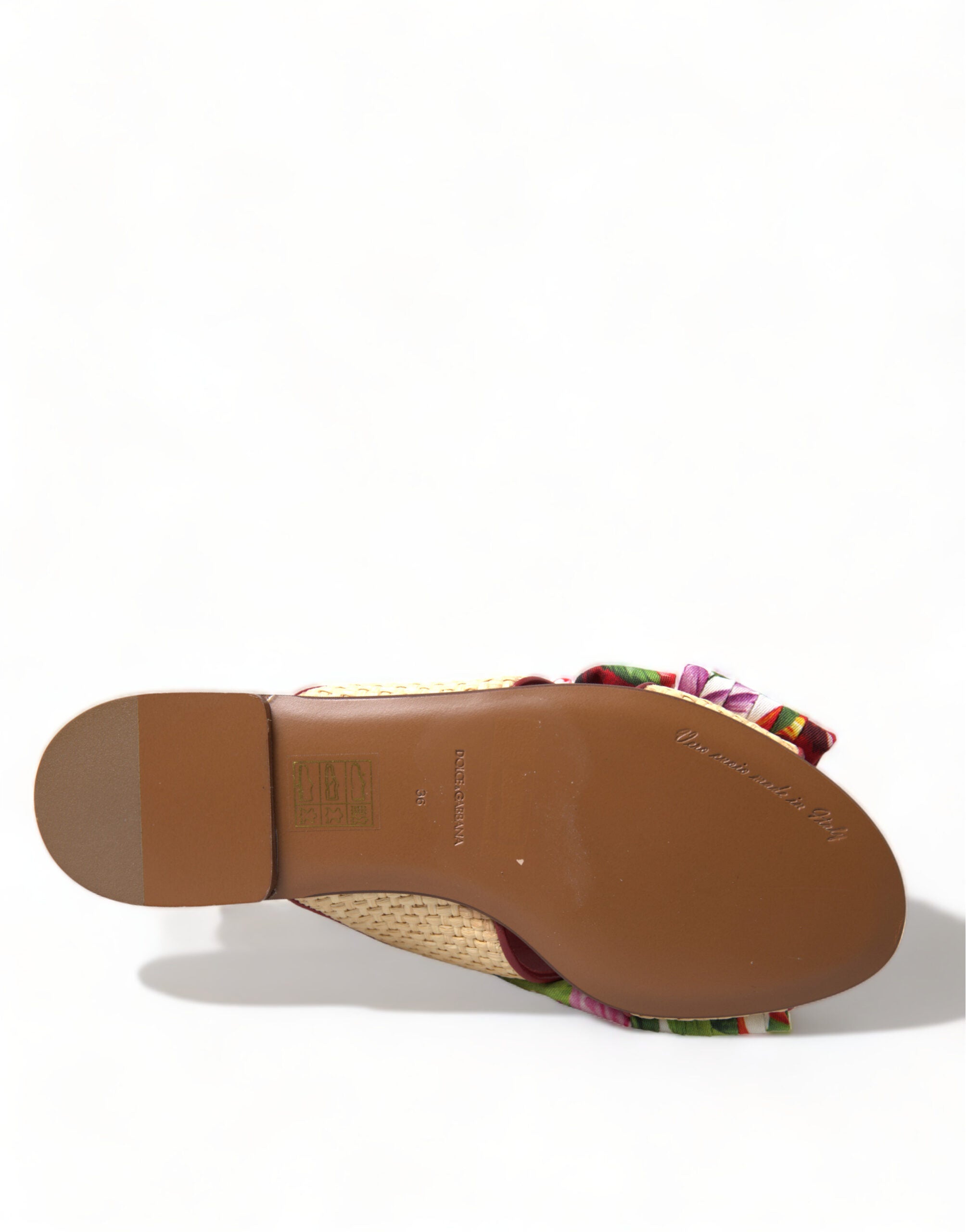 Dolce & Gabbana Multicolor Floral Flats Crystal Sandals Shoes Dolce & Gabbana