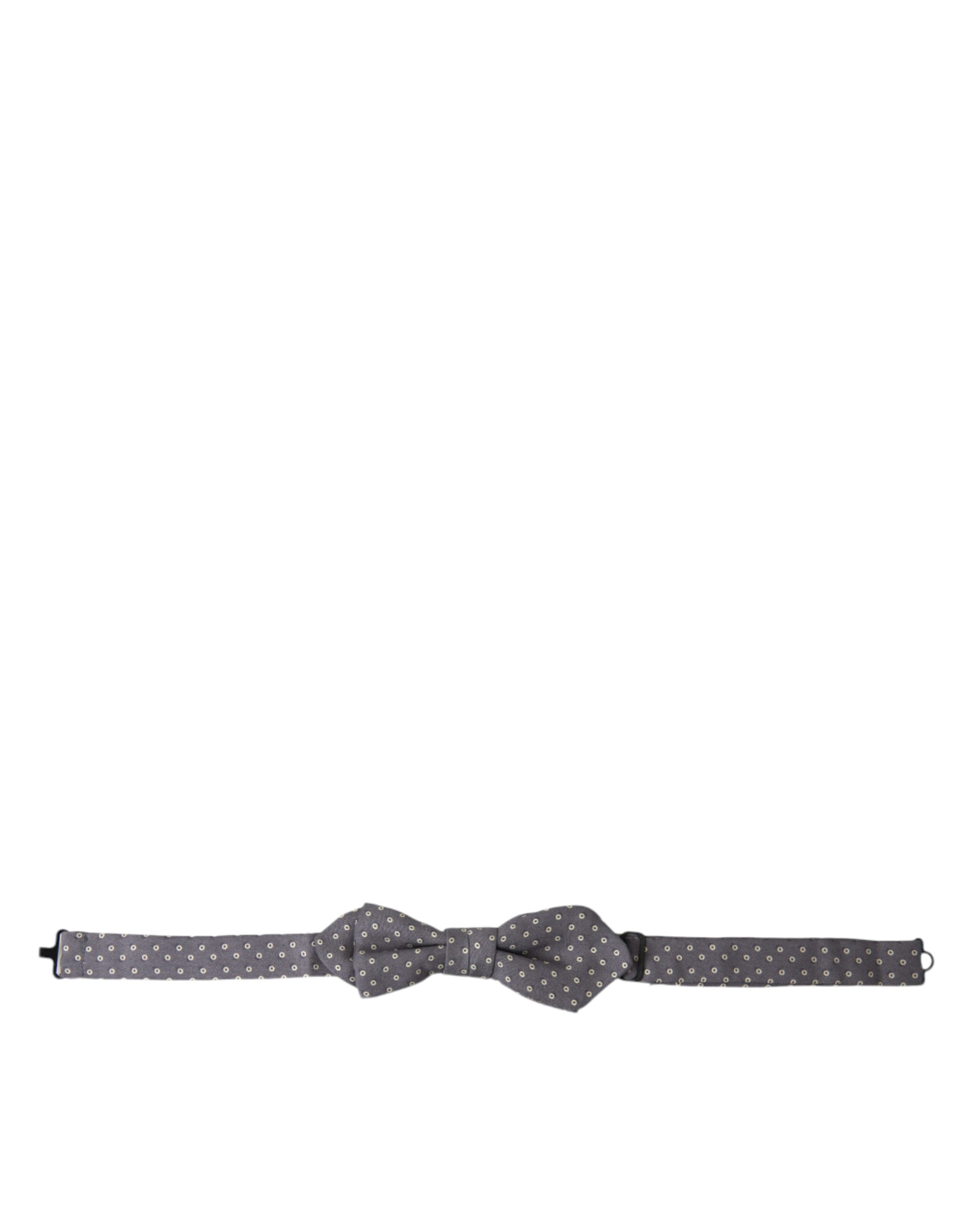 Dolce & Gabbana Gray Polka Dots Silk Adjustable Neck Papillon Bow Tie Dolce & Gabbana
