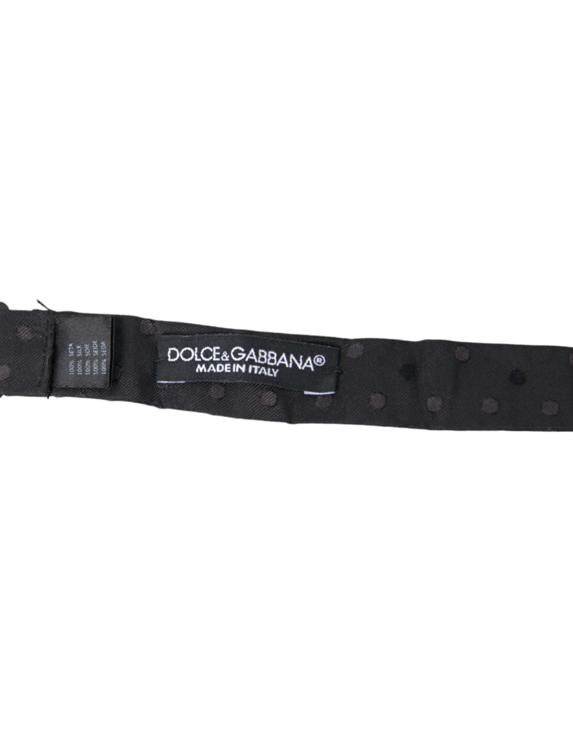 Dolce & Gabbana Gray Polka Dot Silk Adjustable Neck Men Papillon Bow Tie Dolce & Gabbana