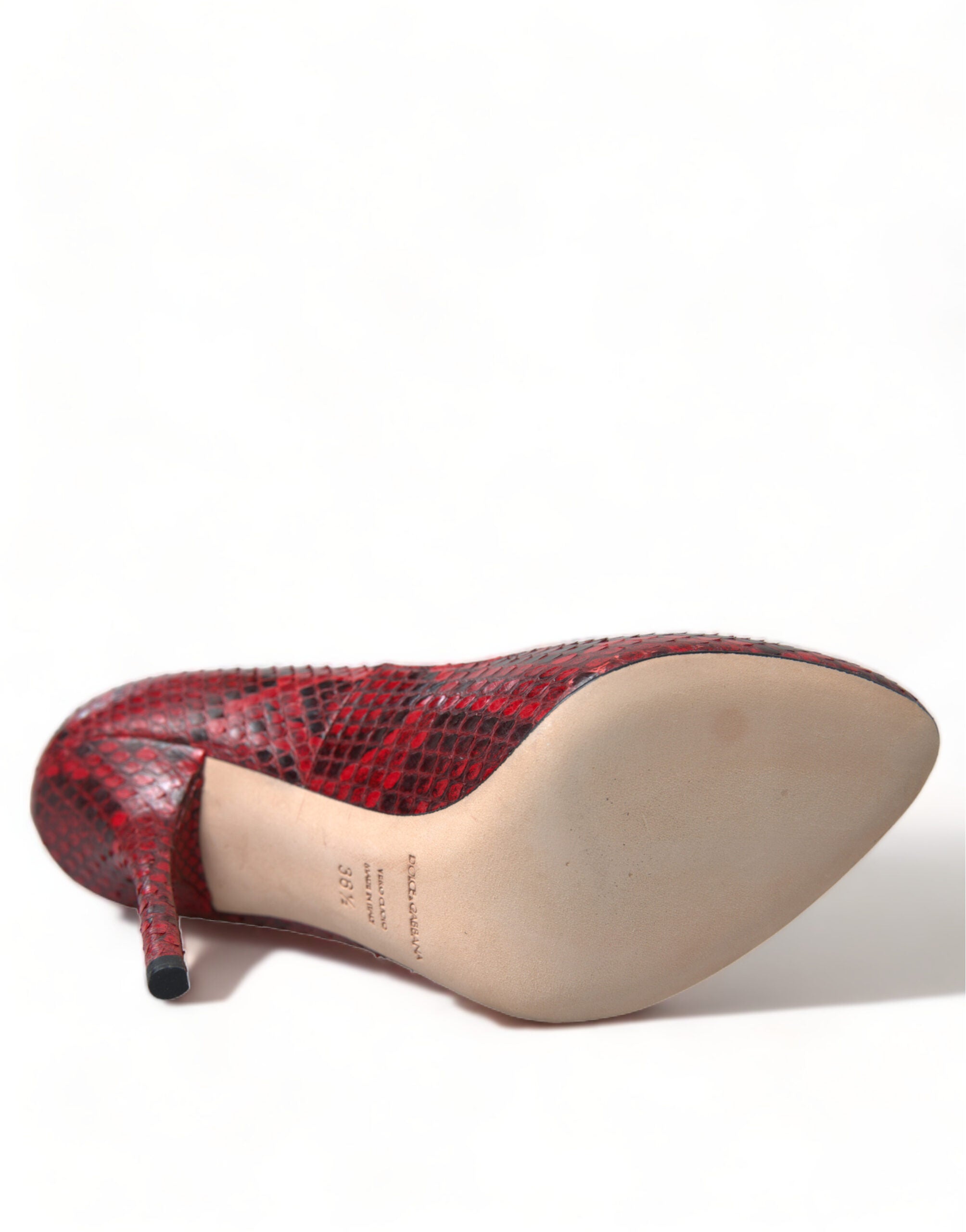 Dolce & Gabbana Red Ayers Leather Lace Socks Pumps Shoes Dolce & Gabbana