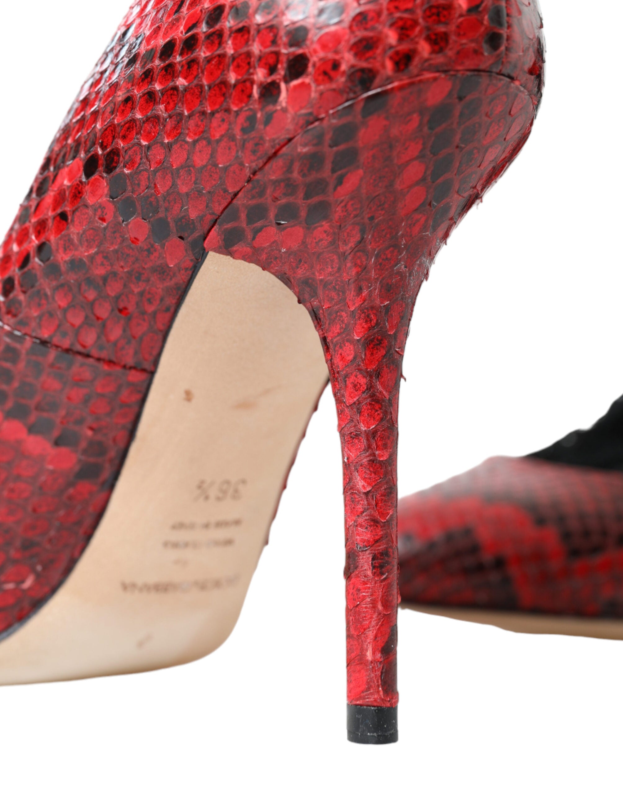 Dolce & Gabbana Red Ayers Leather Lace Socks Pumps Shoes Dolce & Gabbana