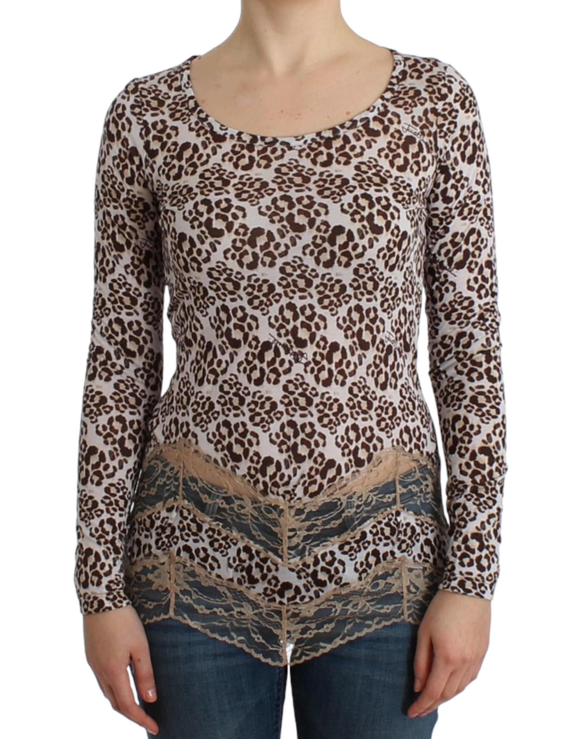Cavalli Brown longsleeved lace top Cavalli
