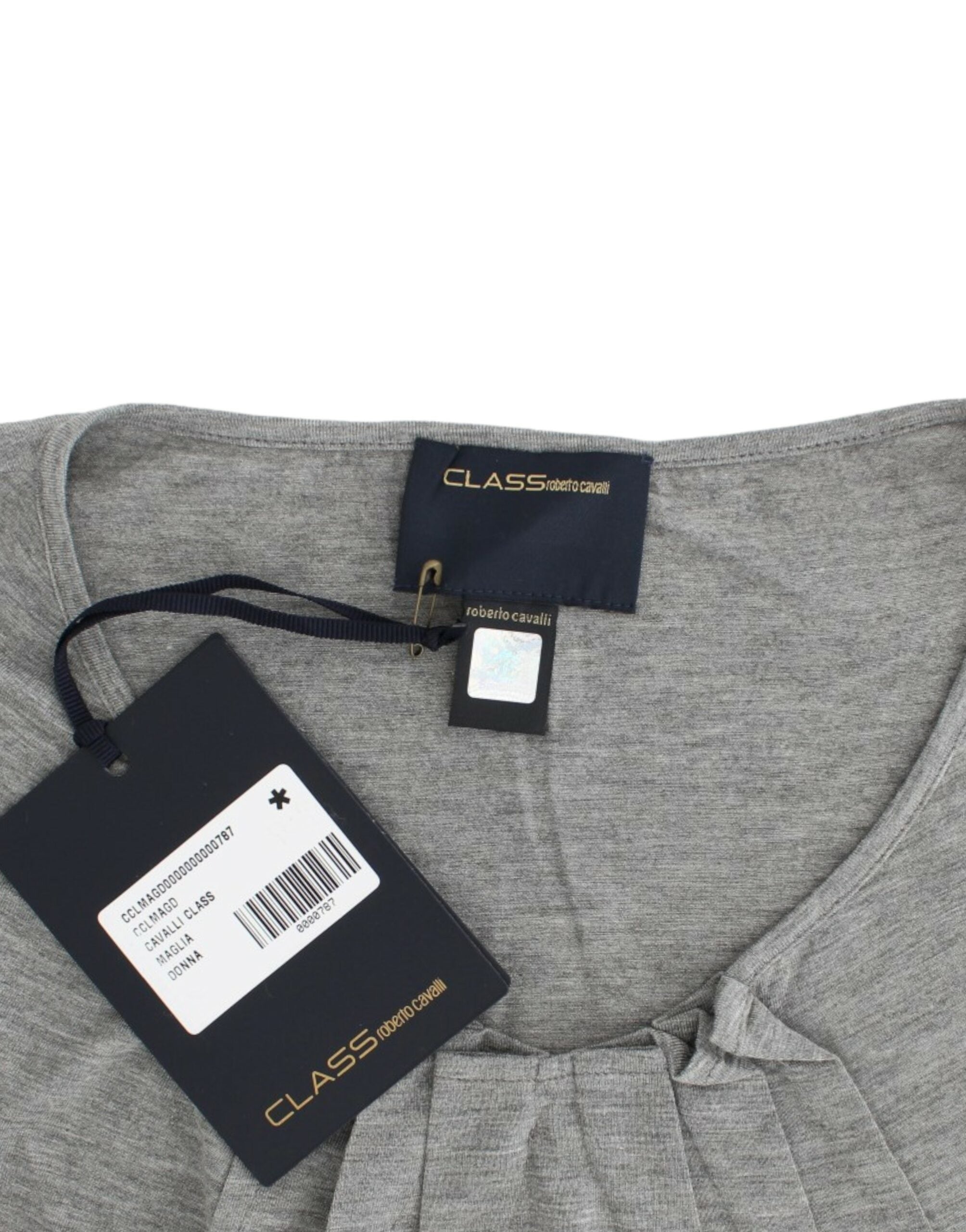Cavalli Gray 3/4 sleeves jumper top Cavalli