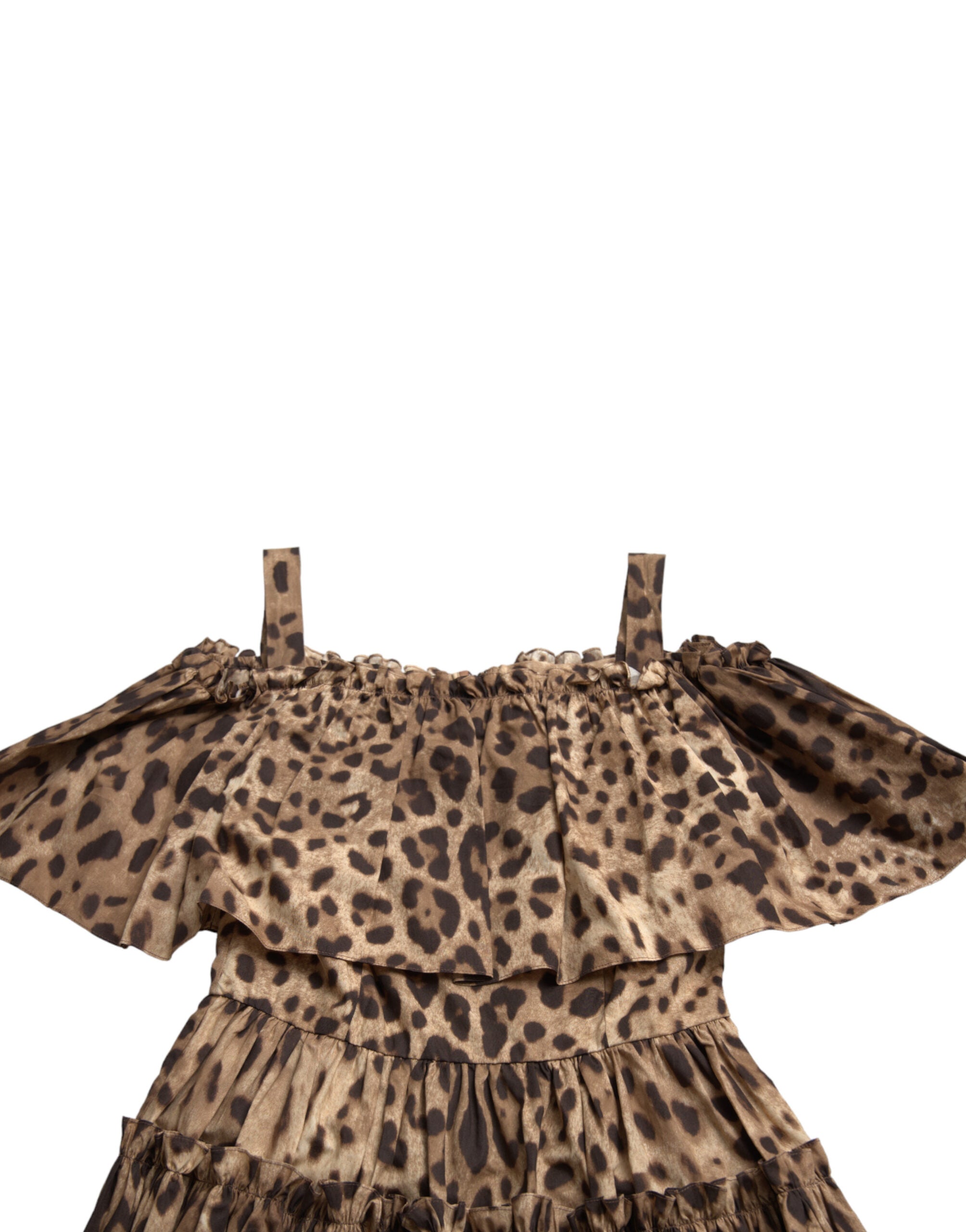 Dolce & Gabbana Brown Leopard Print Sleeveless A-line Dress Dolce & Gabbana