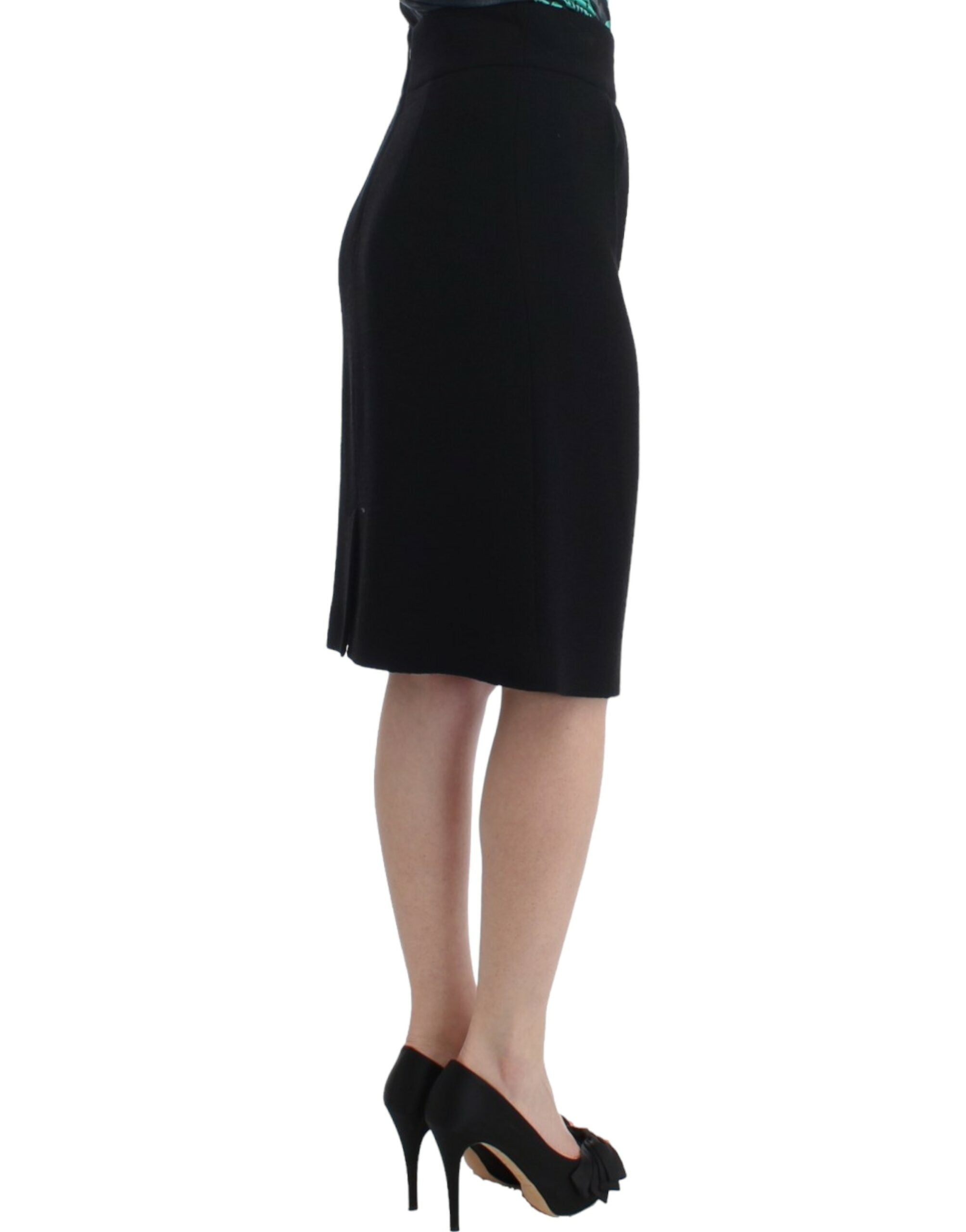 Cavalli Black wool pencil skirt Cavalli