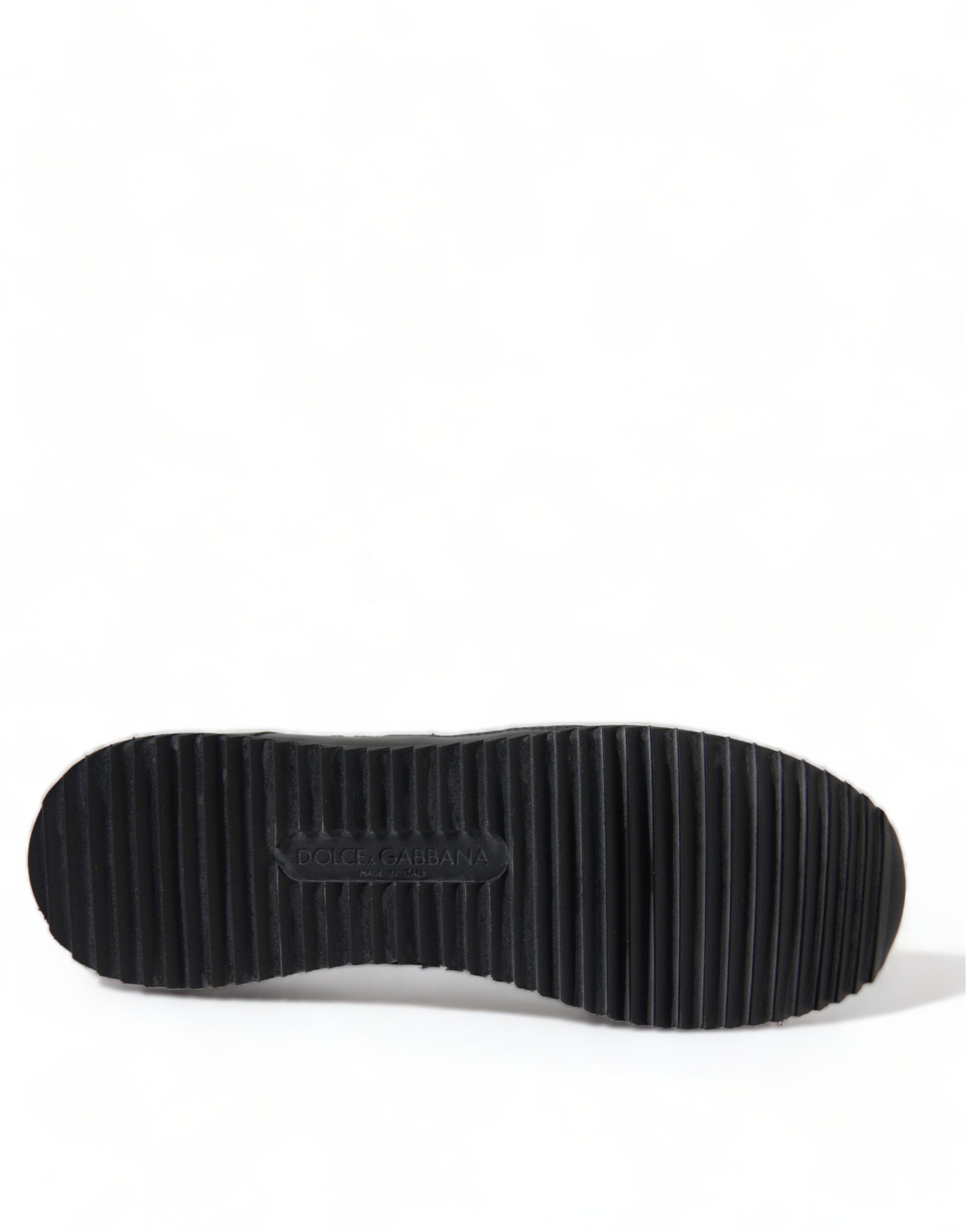 Dolce & Gabbana Black Floral Lace Leather Sneakers Shoes Dolce & Gabbana