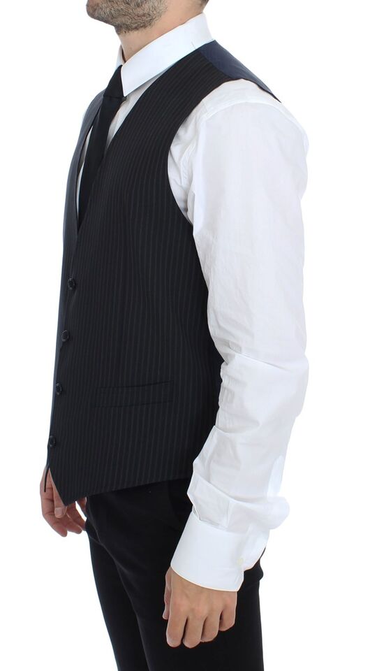 Dolce & Gabbana Gray Stretch Formal Dress Vest Gilet Dolce & Gabbana