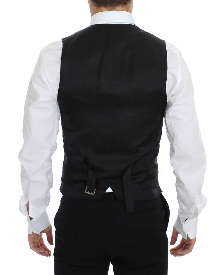 Dolce & Gabbana Blue Wool Formal Dress Vest Gilet Dolce & Gabbana