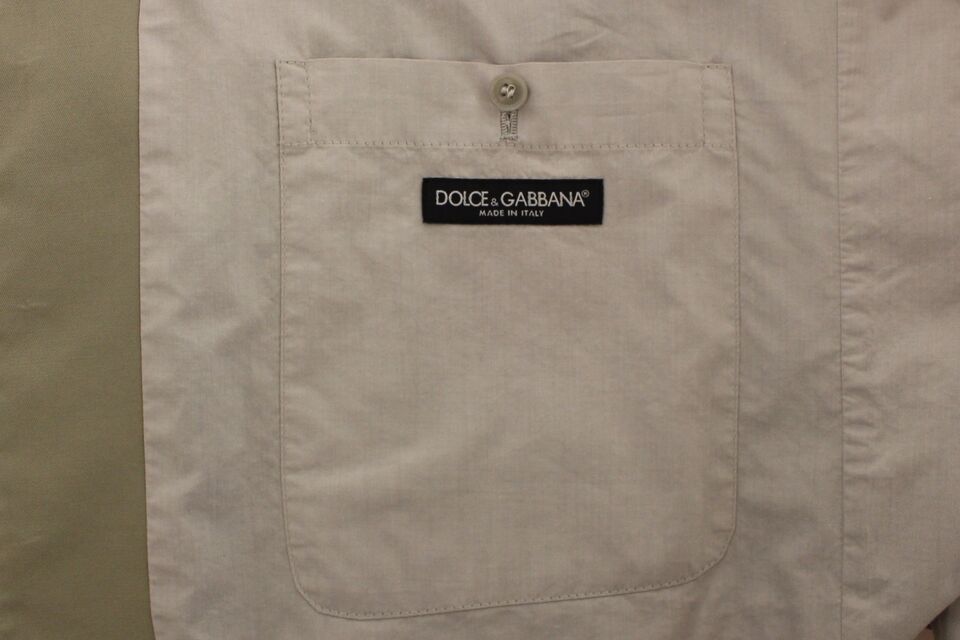 Dolce & Gabbana Beige Cotton Silk Blend Dress Vest Blazer Dolce & Gabbana