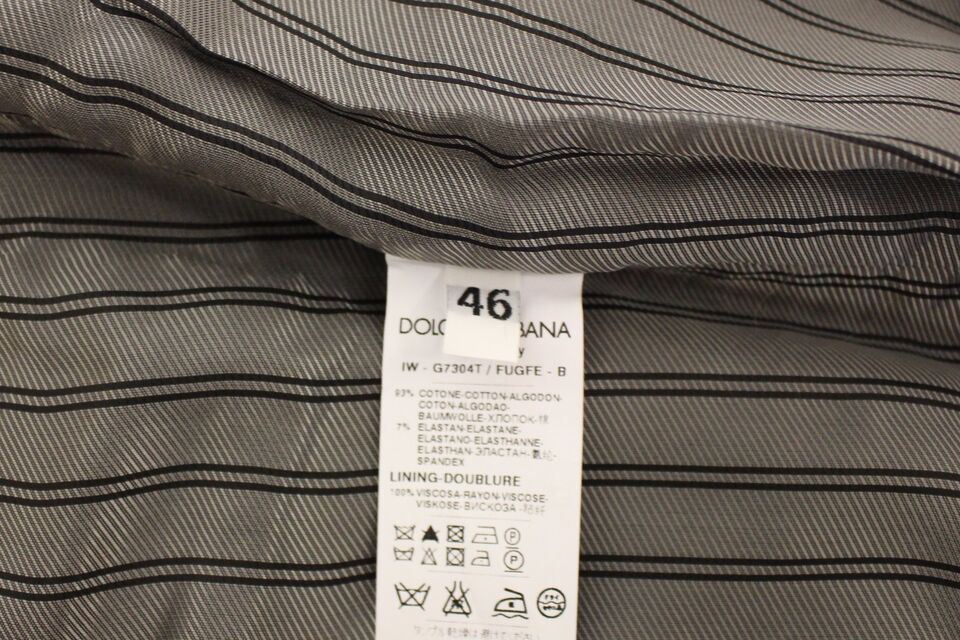 Dolce & Gabbana Gray Cotton Stretch Dress Vest Blazer Dolce & Gabbana