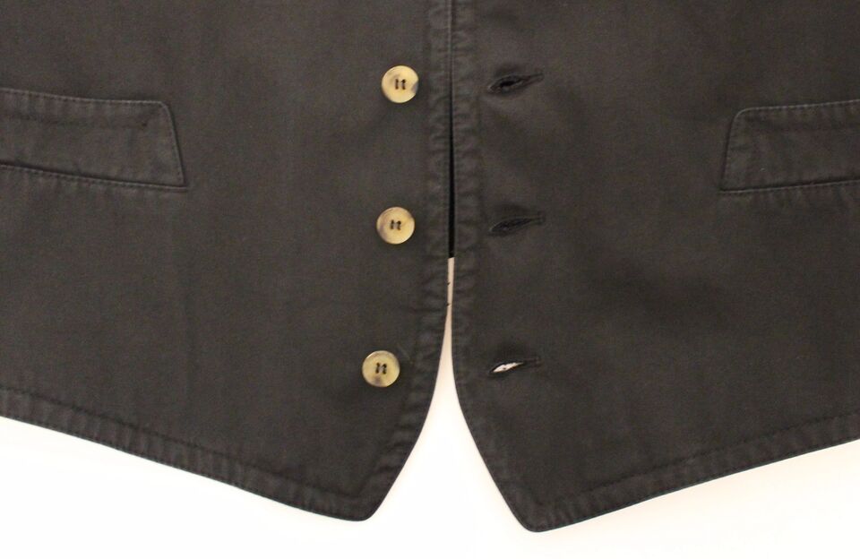 Dolce & Gabbana Black Cotton Viscose Dress Vest Blazer Dolce & Gabbana