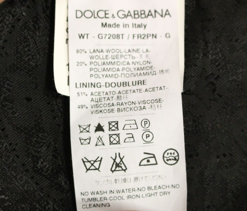 Dolce & Gabbana Black Striped Wool Logo Vest Gilet Weste Dolce & Gabbana