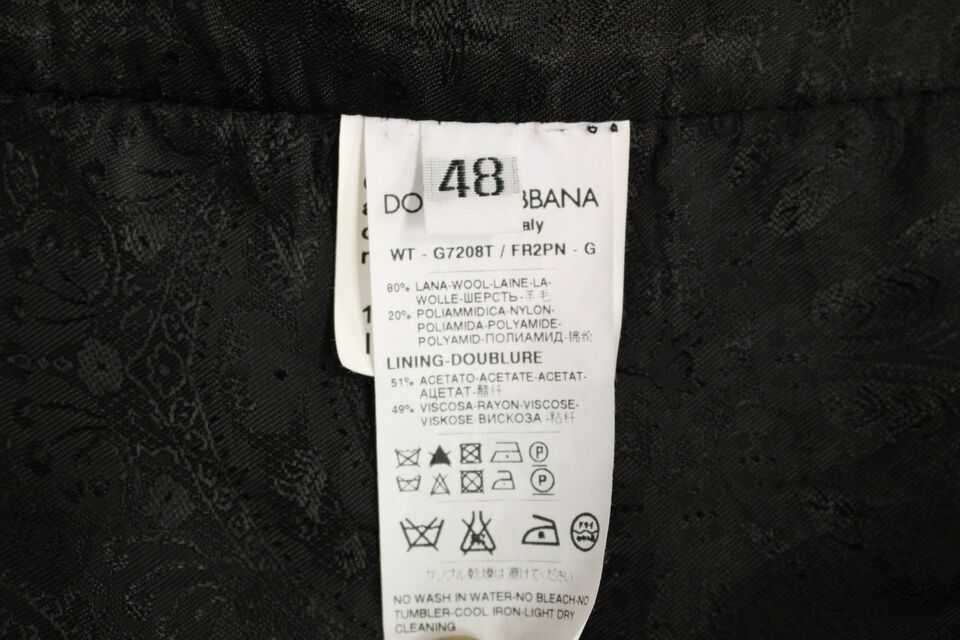 Dolce & Gabbana Black Striped Wool Logo Vest Gilet Weste Dolce & Gabbana