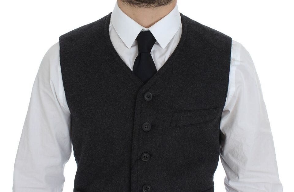 Dolce & Gabbana Gray Wool Blend Vest Gilet Weste Dolce & Gabbana