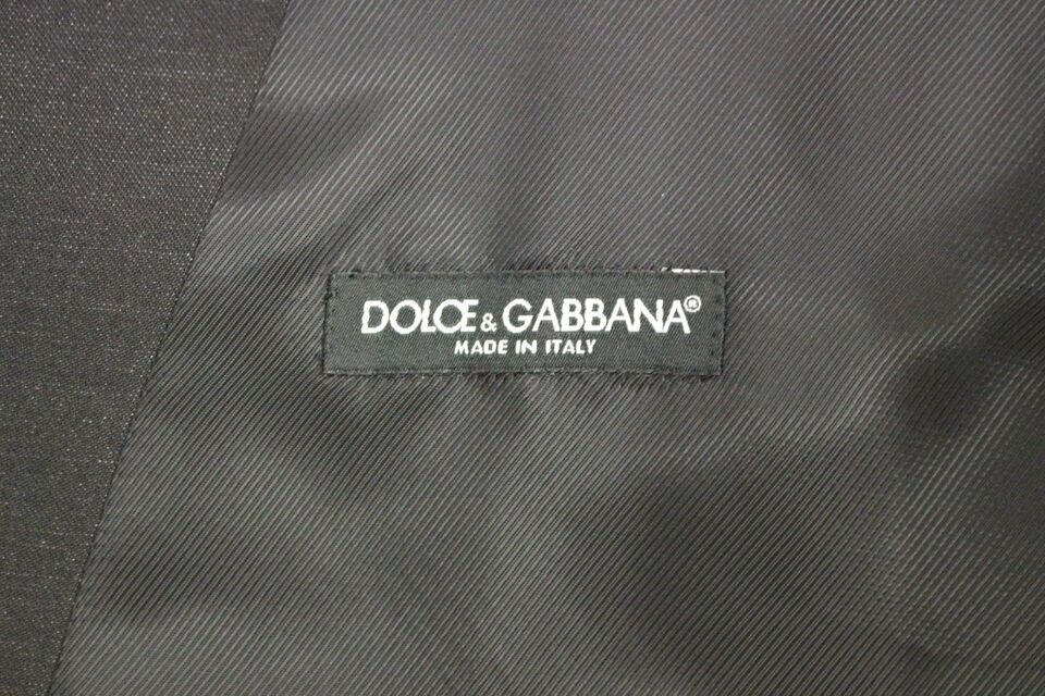 Dolce & Gabbana Gray Wool Silk Dress Vest Gilet Weste Dolce & Gabbana