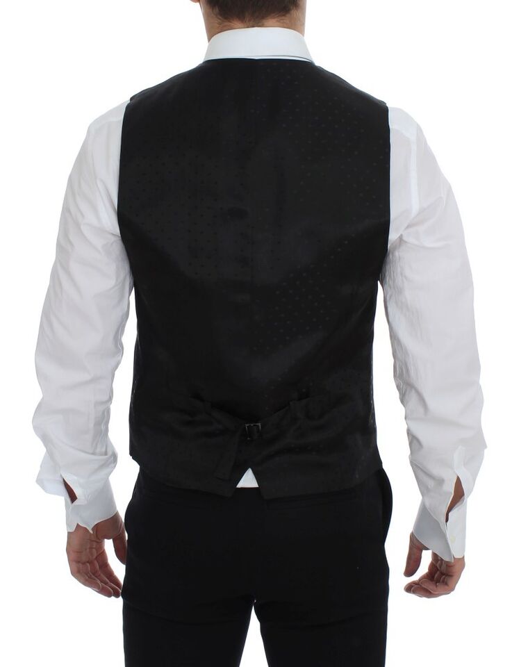 Dolce & Gabbana Gray Wool Formal Dress Vest Gilet Weste Dolce & Gabbana