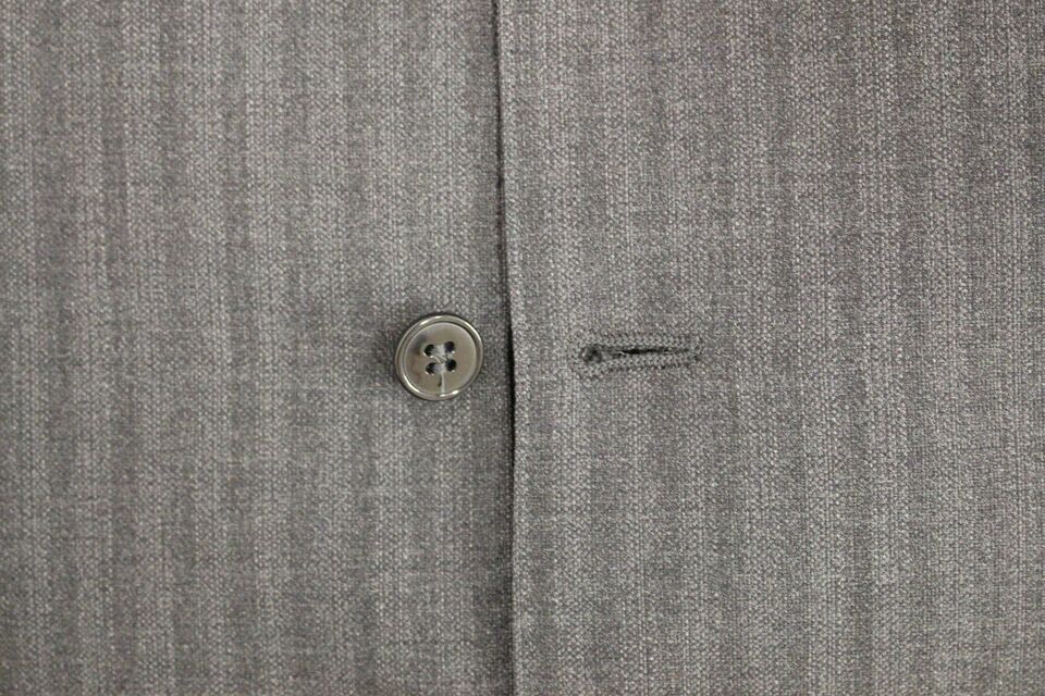 Dolce & Gabbana Gray Striped Wool Single Breasted Vest Dolce & Gabbana