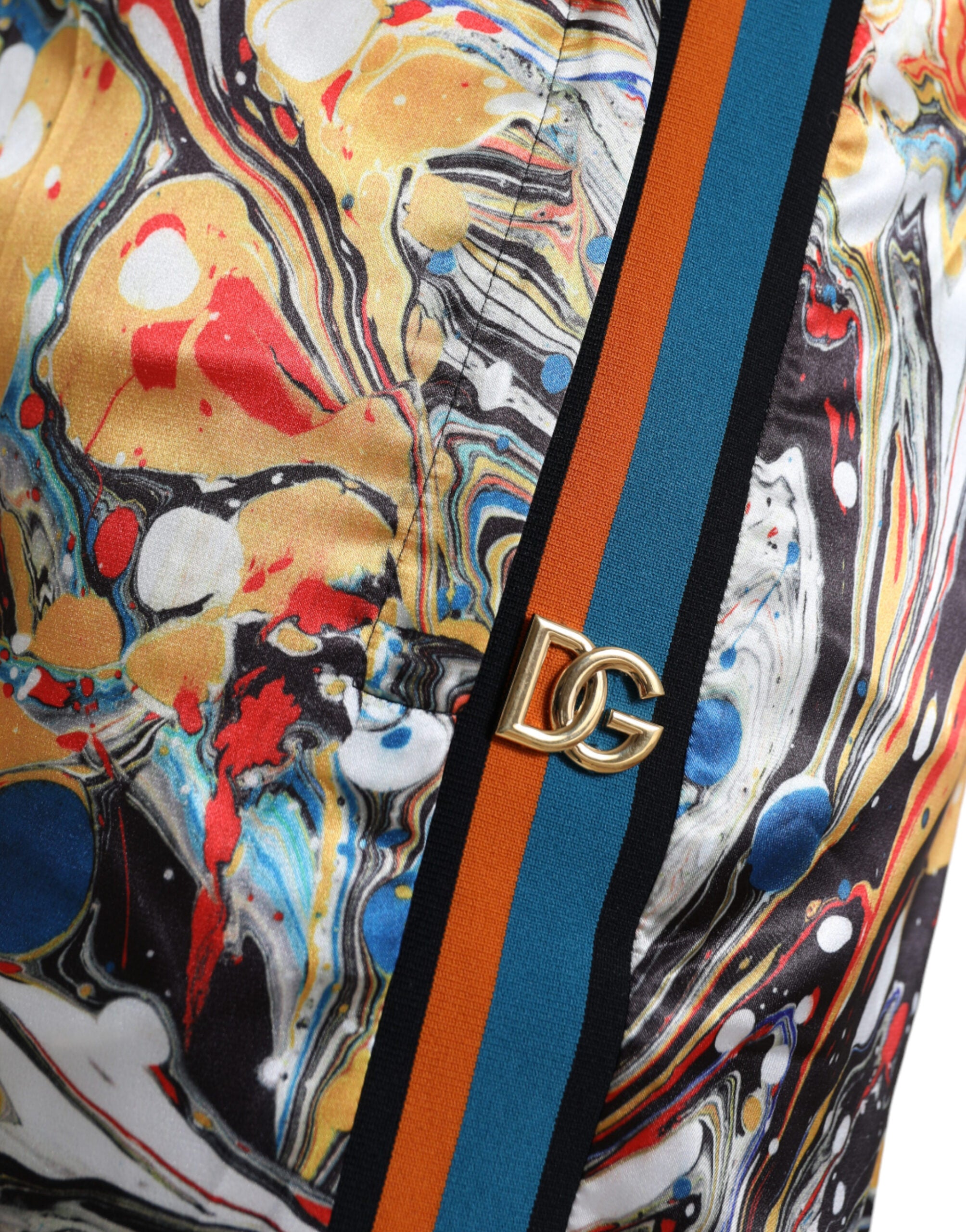 Dolce & Gabbana Multicolor Marble Print Satin Pants Dolce & Gabbana