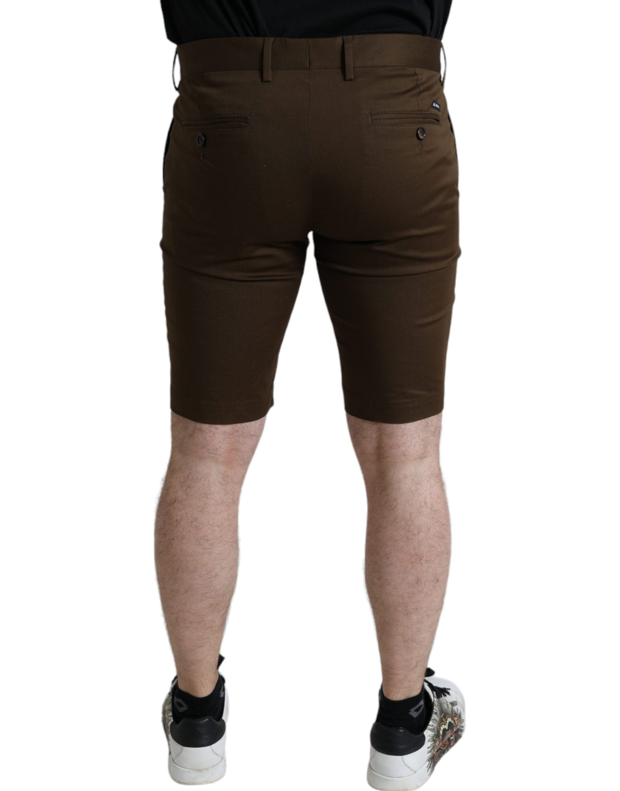 Dolce & Gabbana Brown Cotton Stretch Men Bermuda Shorts Dolce & Gabbana