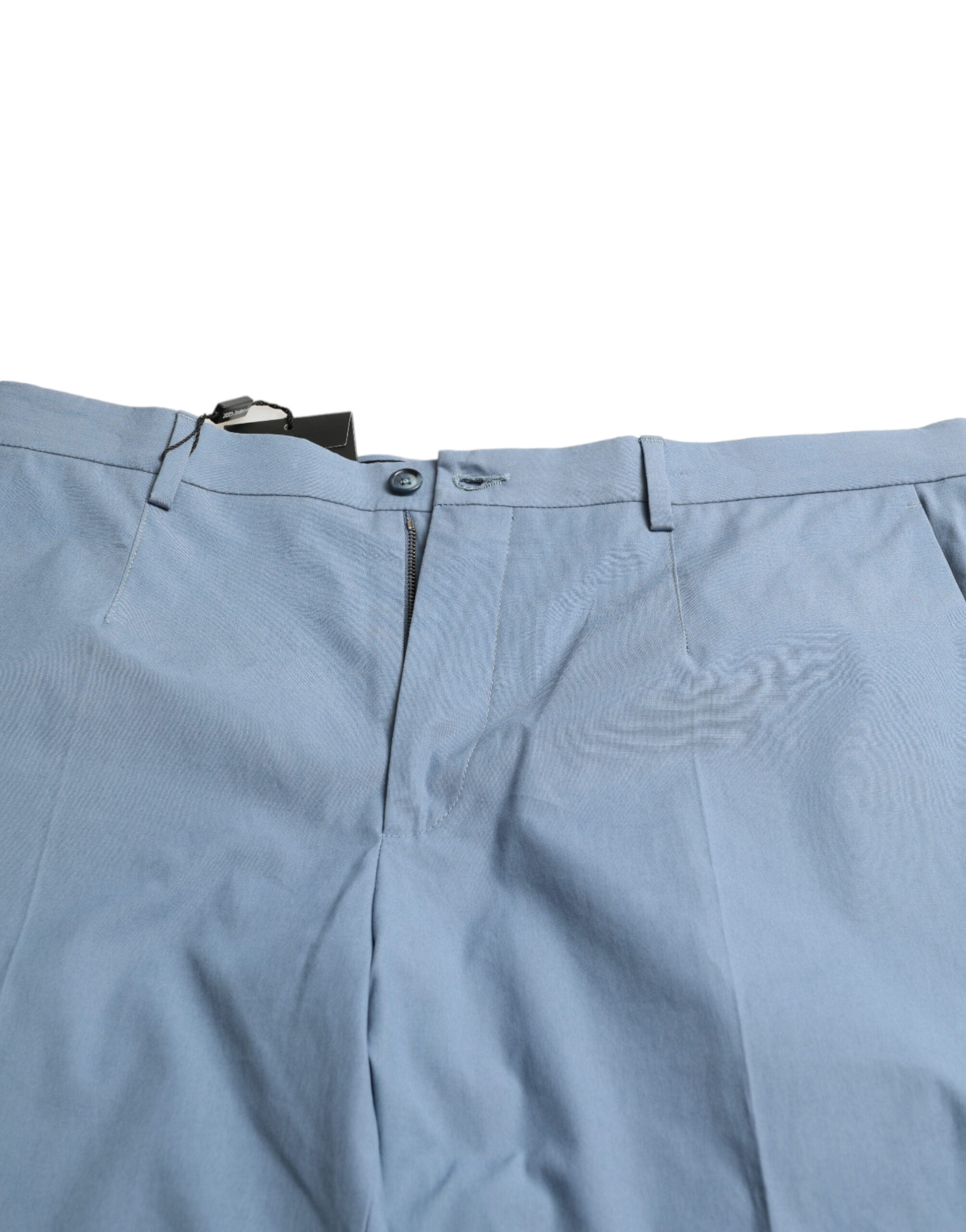 Dolce & Gabbana Sky Blue Cotton Folded Hem Men Bermuda Shorts Dolce & Gabbana