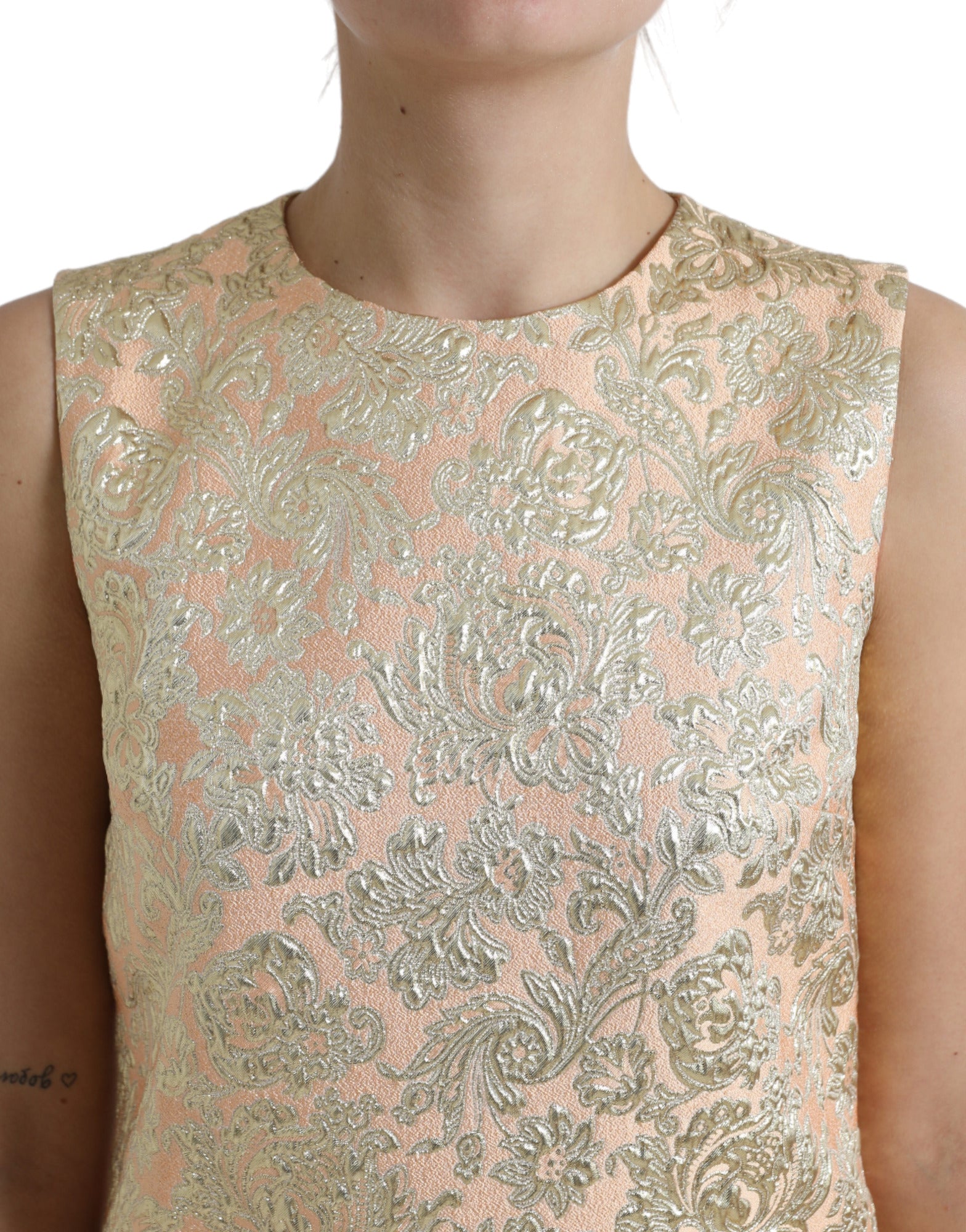 Dolce & Gabbana Metallic Floral Jacquard A-line Mini Dress Dolce & Gabbana
