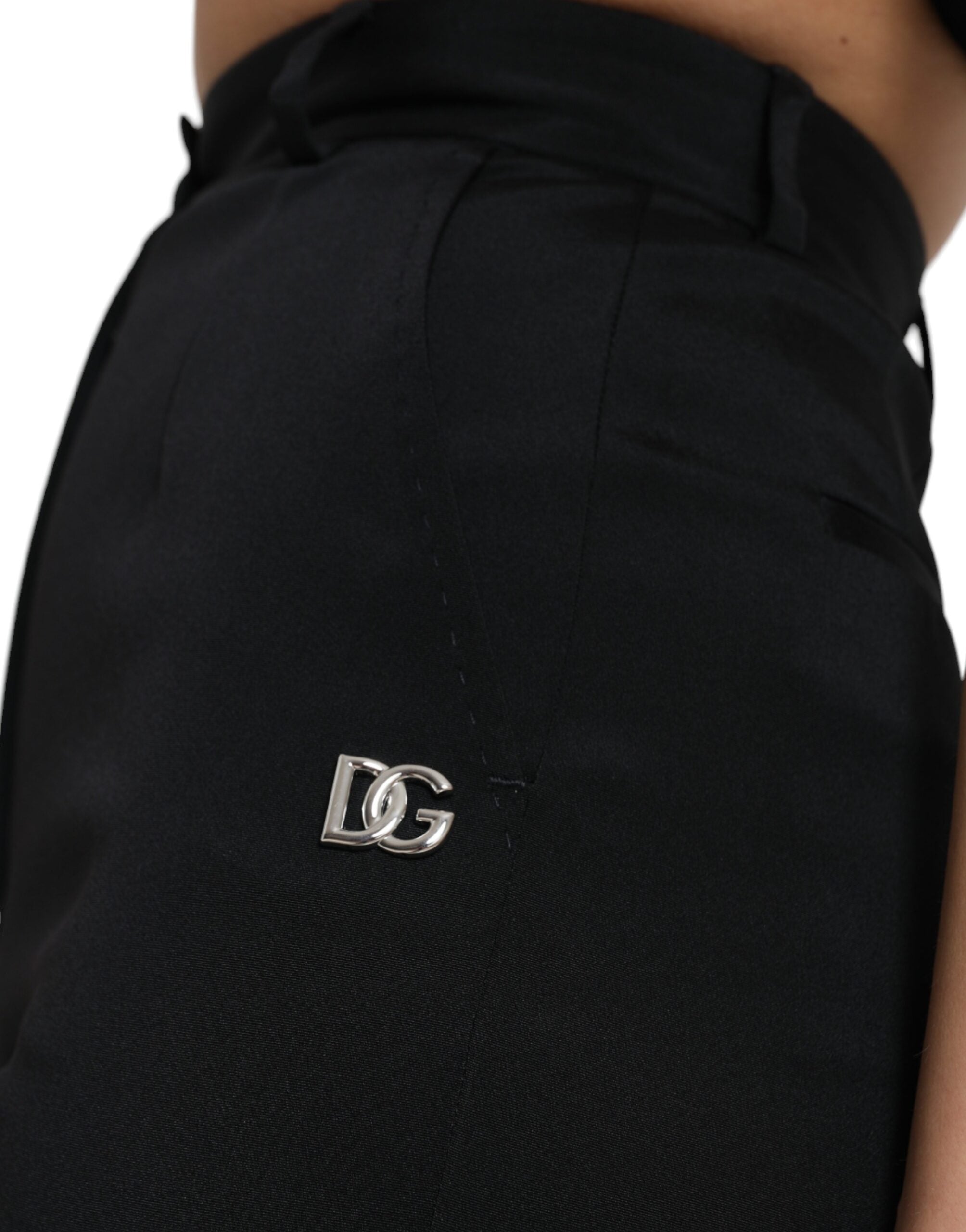 Dolce & Gabbana Black Wool Stretch High Waist Skinny Pants Dolce & Gabbana