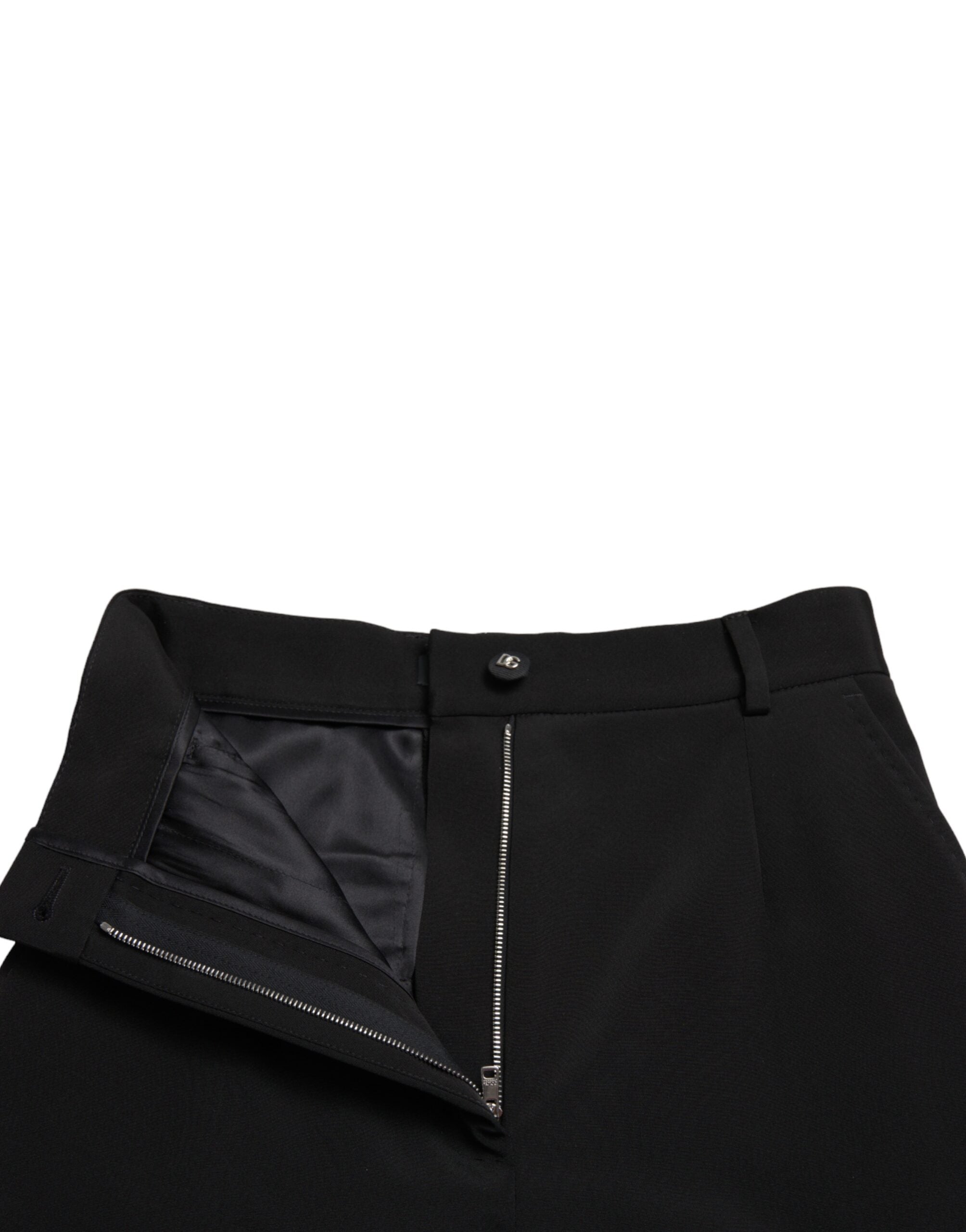 Dolce & Gabbana Black Wool Stretch High Waist Skinny Pants Dolce & Gabbana