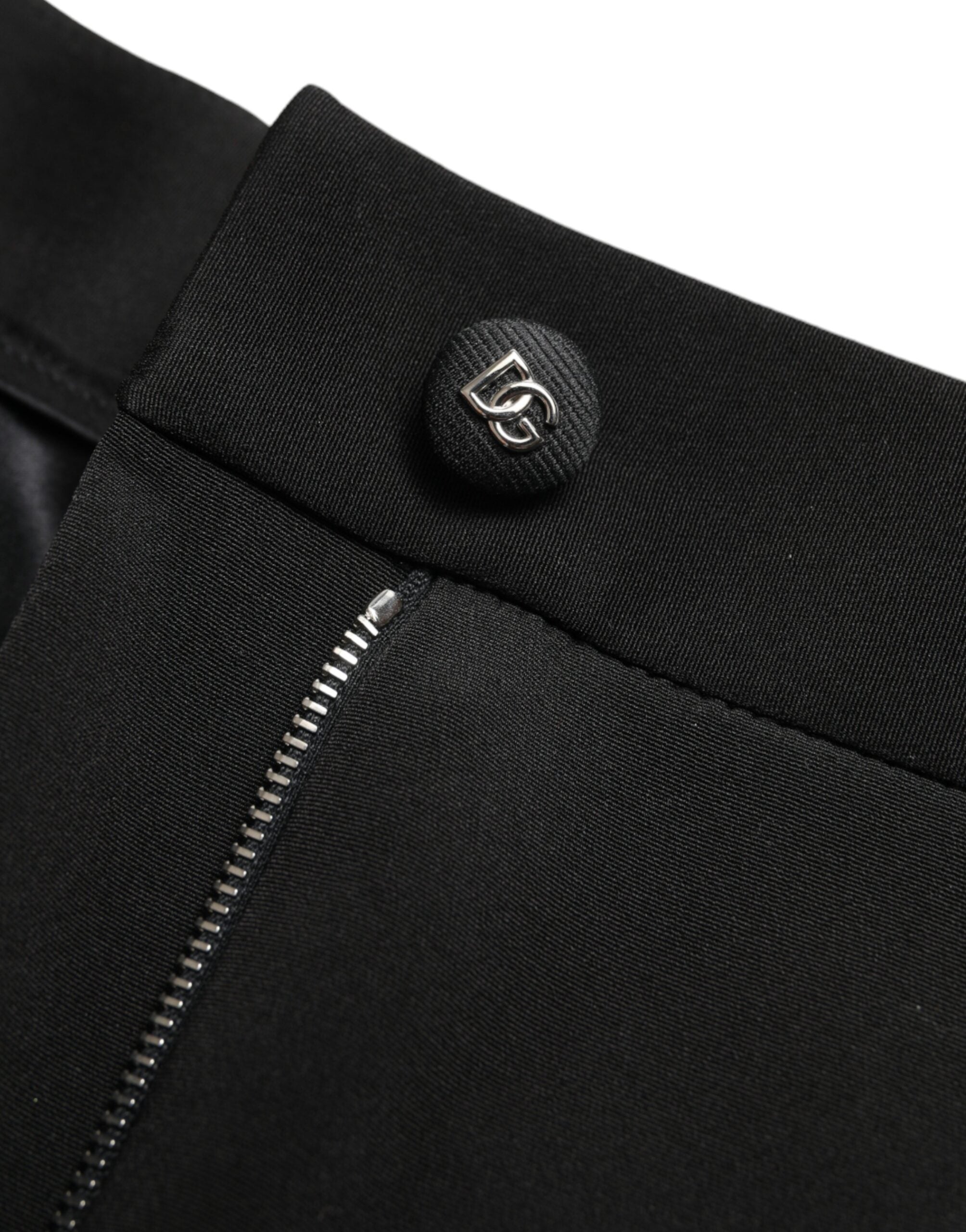 Dolce & Gabbana Black Wool Stretch High Waist Skinny Pants Dolce & Gabbana
